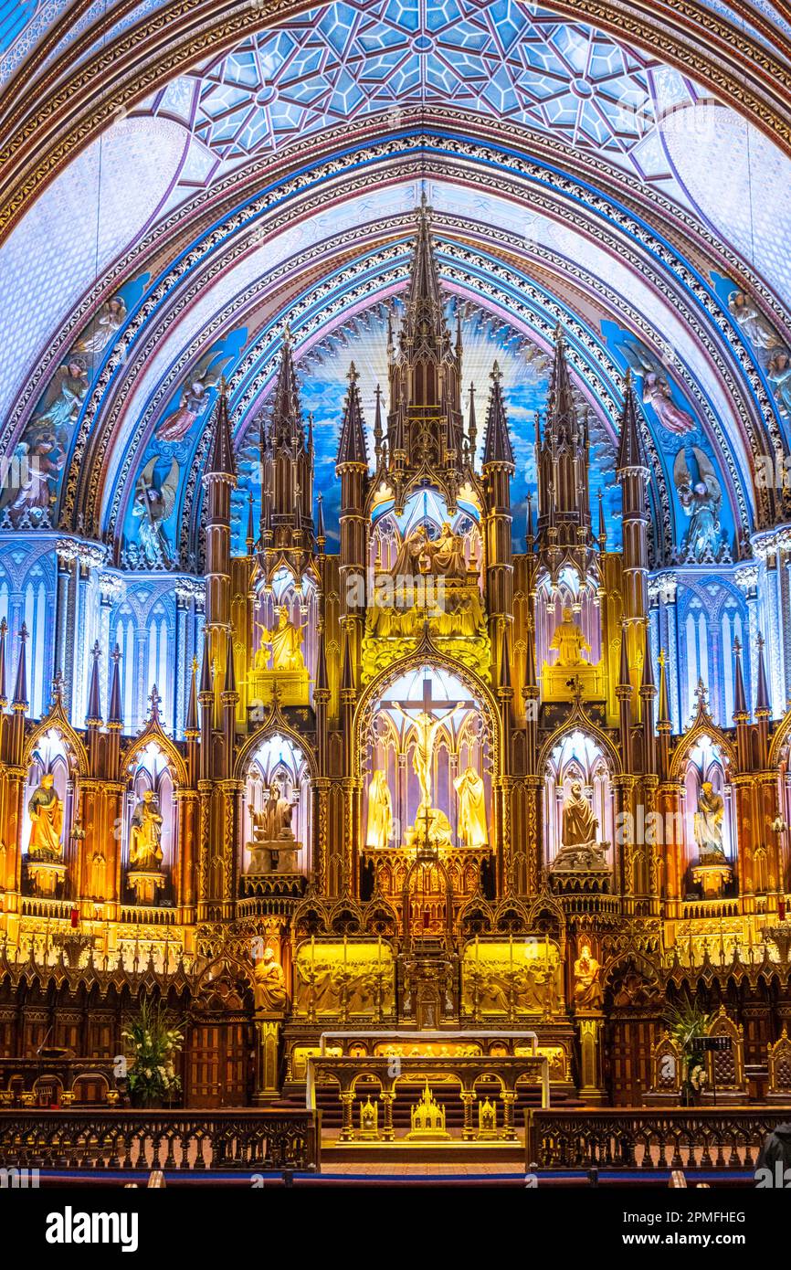 Canada, province de Québec, Montréal, Vieux-Montréal, Basilique notre-Dame de Montréal Banque D'Images