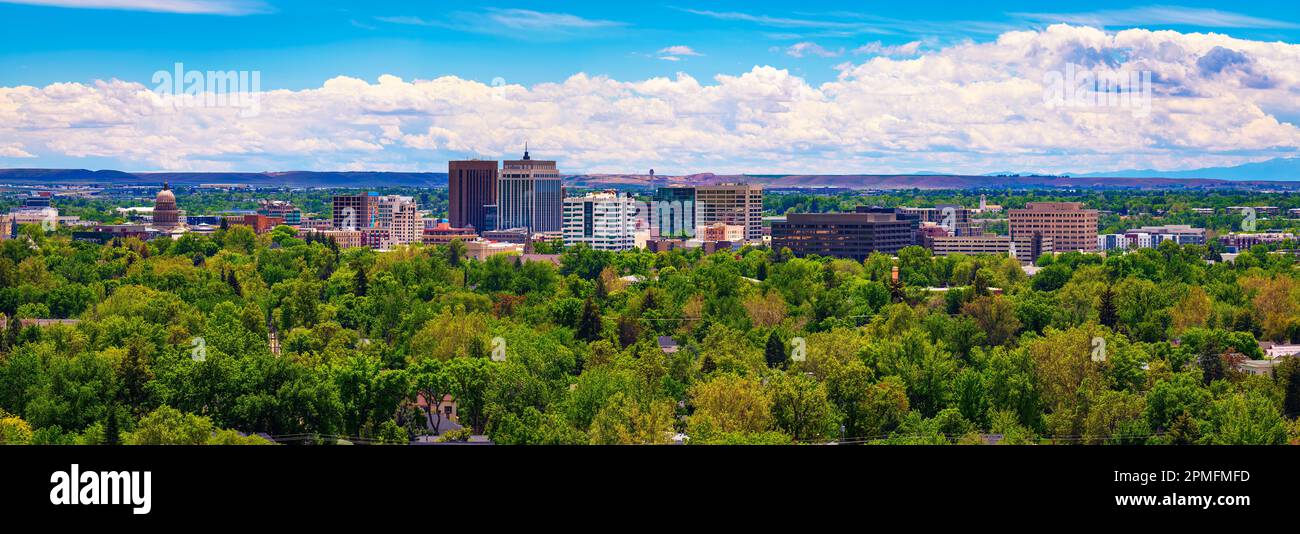 Panorama de la ligne d'horizon de Boise dans l'Idaho, vue depuis le parc arrière de Camel Banque D'Images