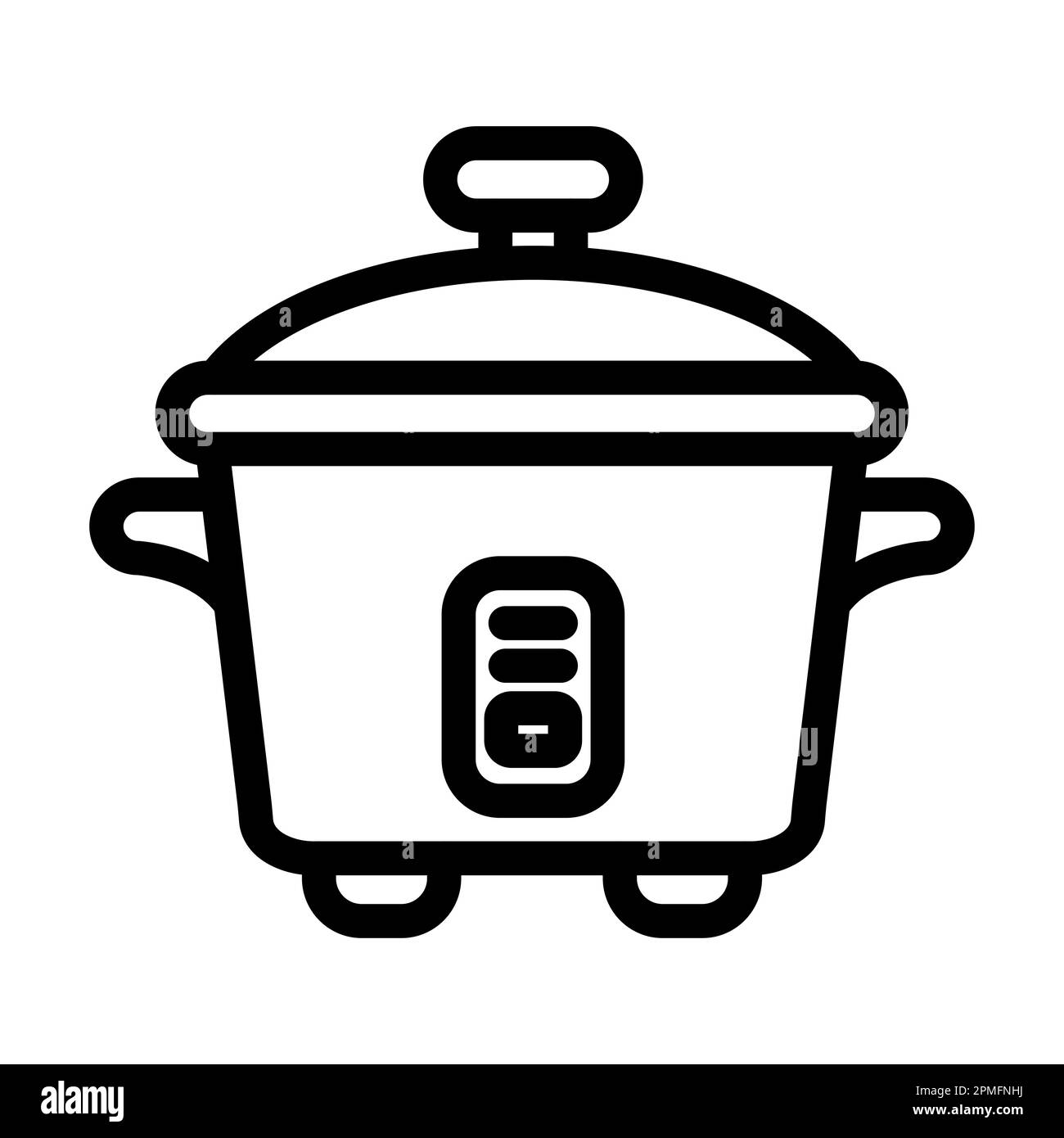 Icône en ligne épaisse pour cuiseur à riz Vector pour usage personnel et commercial. Banque D'Images