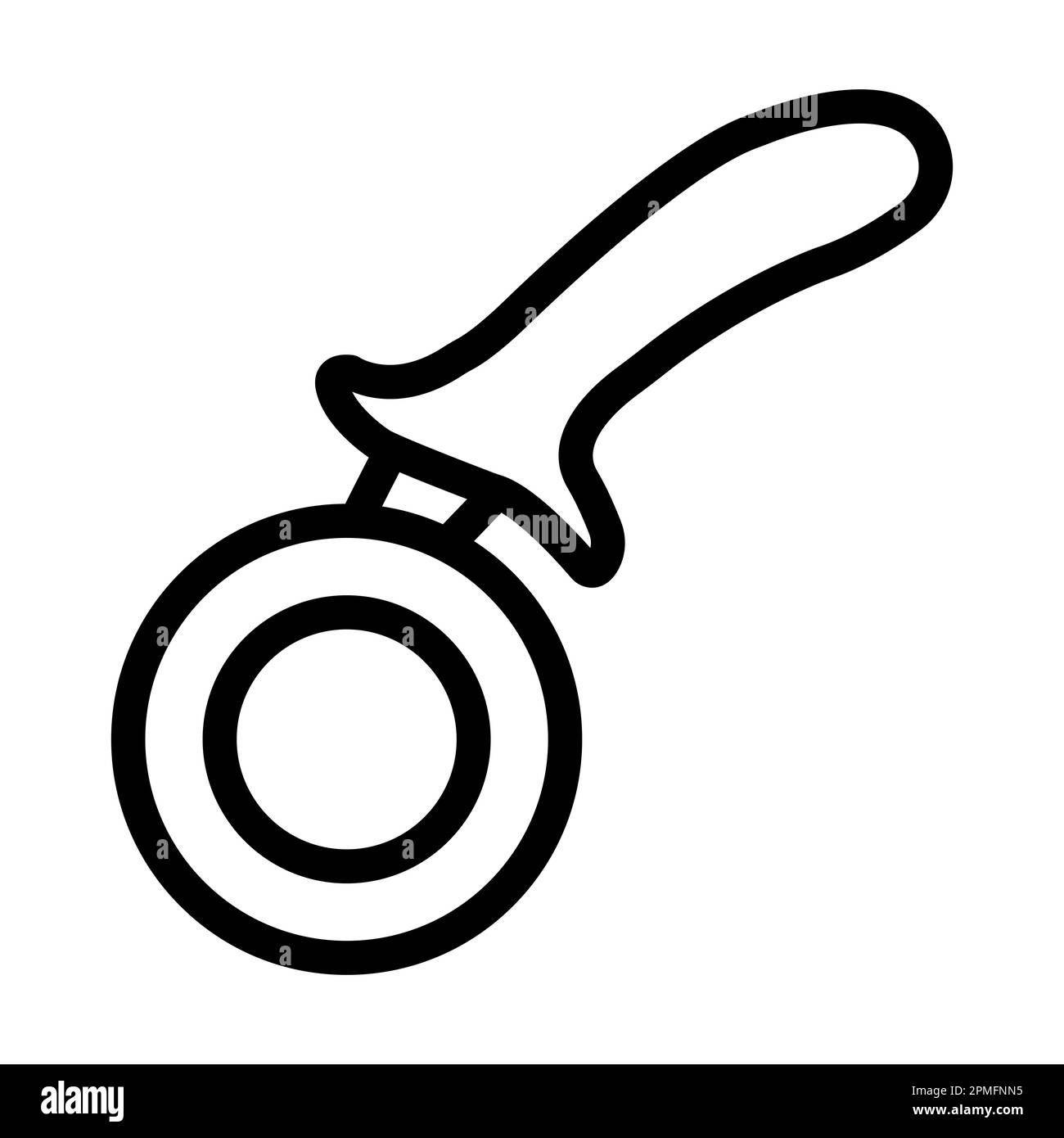 Icône en forme de ligne épaisse Vector pour coupe-pizza à usage personnel et commercial. Banque D'Images