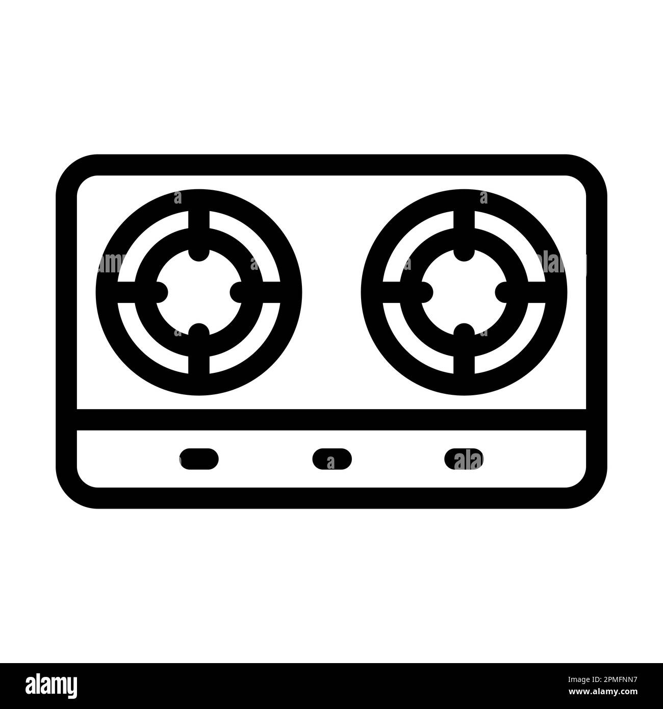 Icône de cuisinière Vector Thick Line pour usage personnel et commercial. Banque D'Images