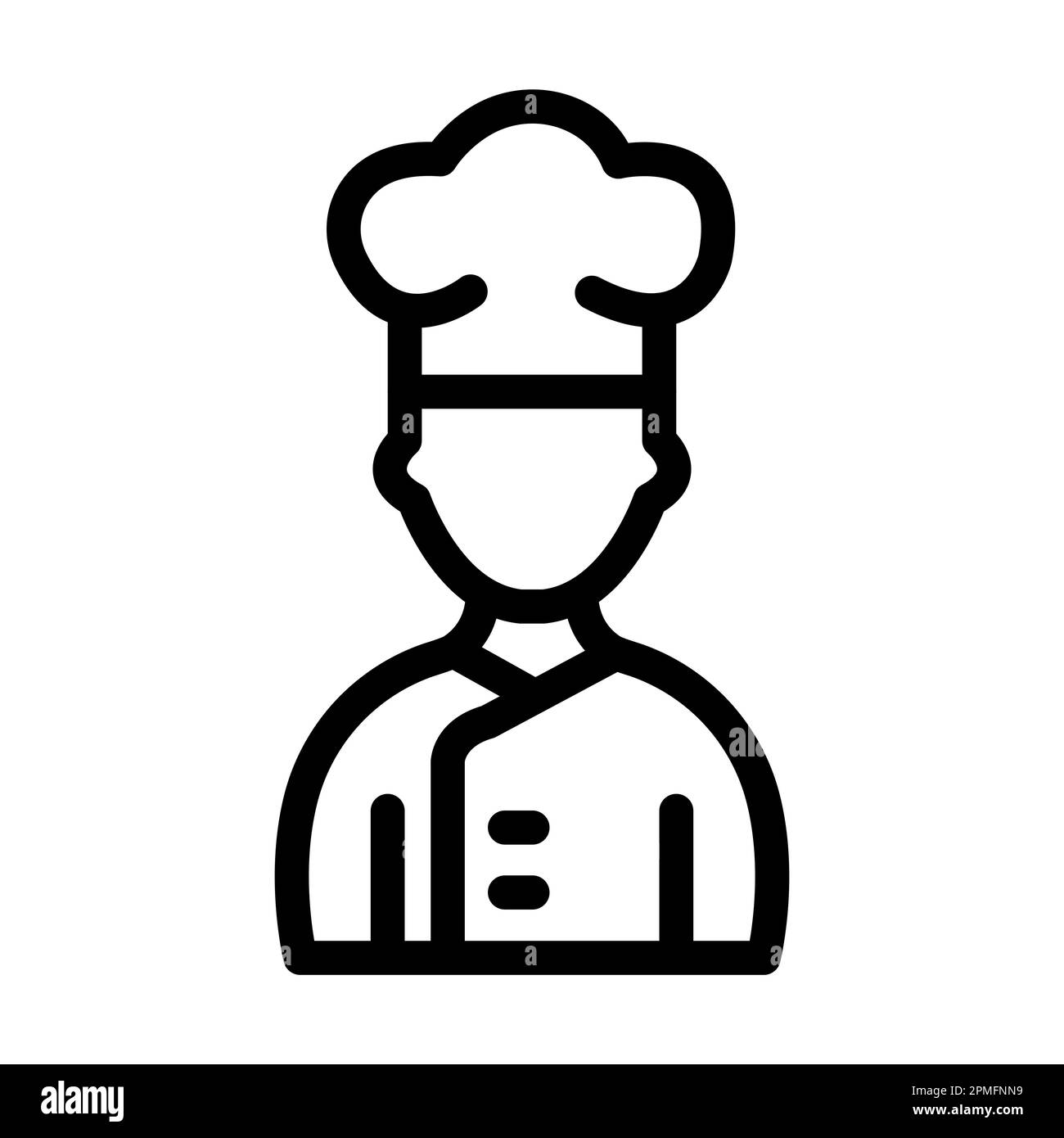 Icône chef Vector Thick Line pour un usage personnel et commercial. Banque D'Images