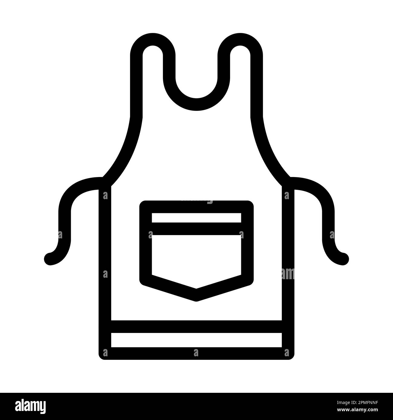Icône de ligne épaisse Vector de tablier pour usage personnel et commercial. Banque D'Images
