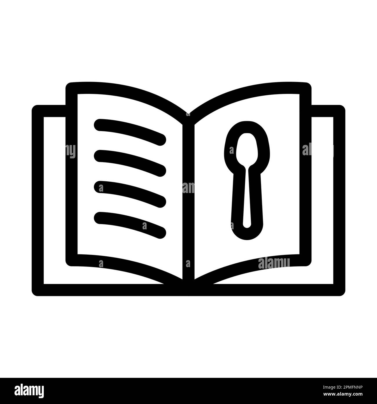 Icône de la gamme épaisse du guide de cuisson Vector pour usage personnel et commercial. Banque D'Images