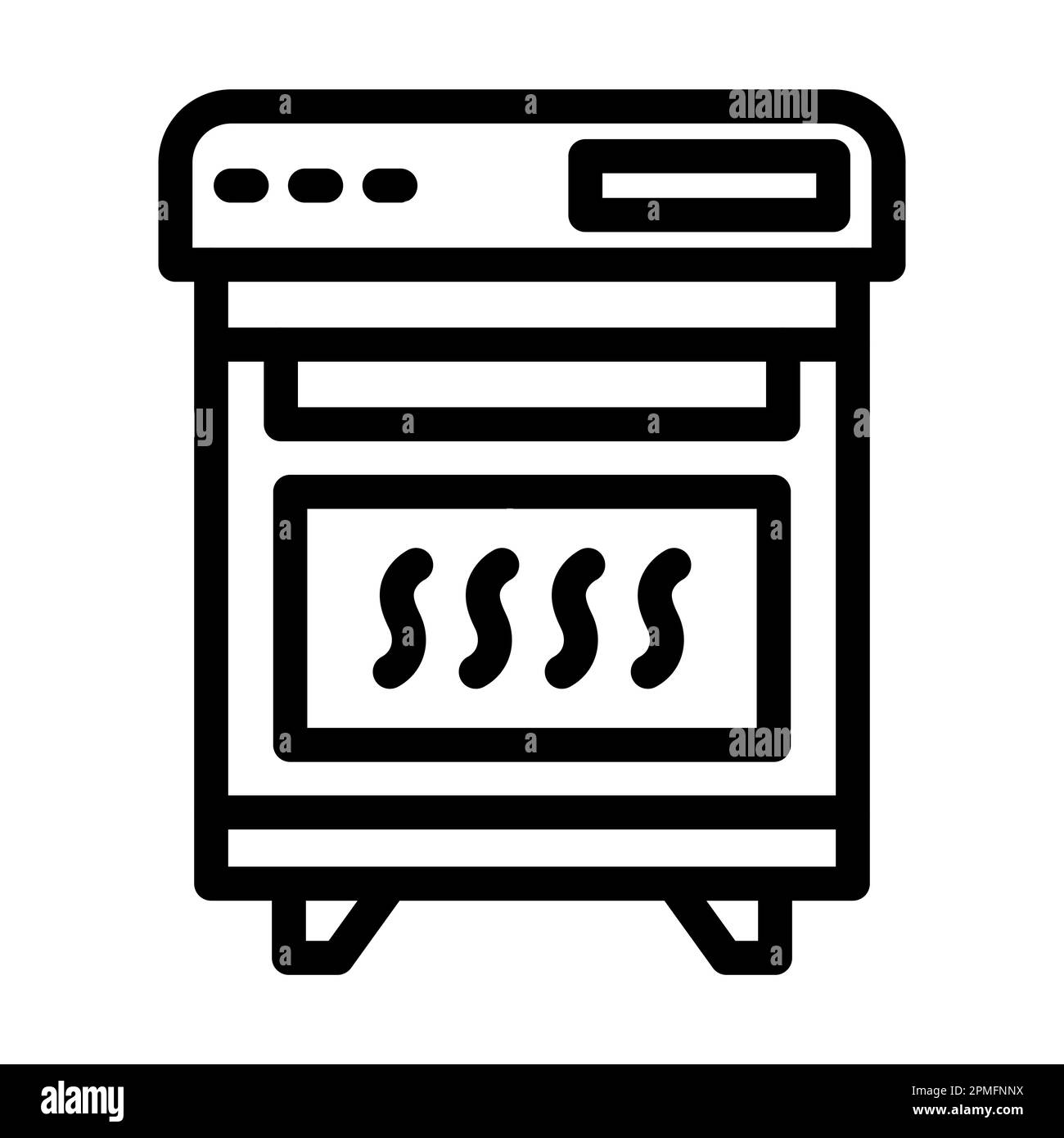 Icône Vector Thick Line pour four à usage personnel et commercial. Banque D'Images