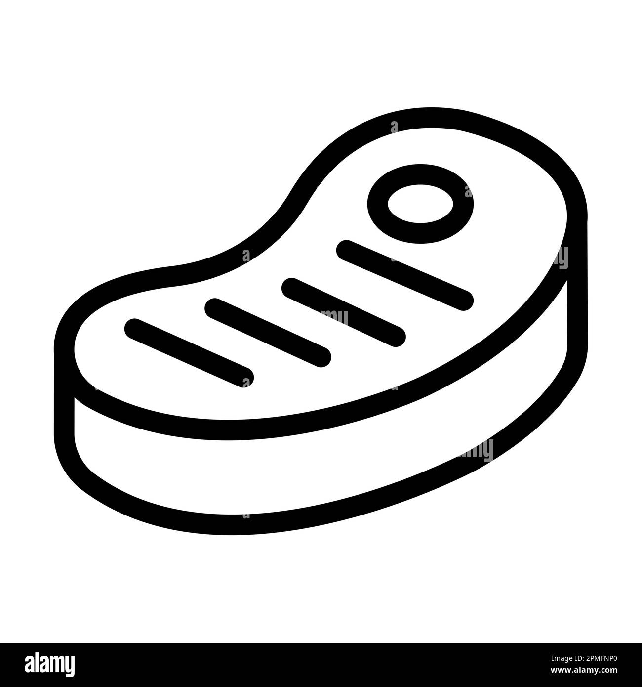 Steak Vector Thick Line Icon pour usage personnel et commercial. Banque D'Images