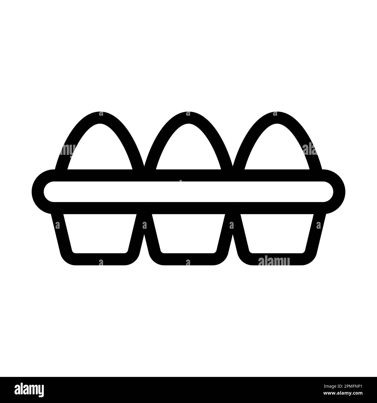 Icône en forme de ligne épaisse vectorielle pour plateau à œufs pour usage personnel et commercial. Banque D'Images
