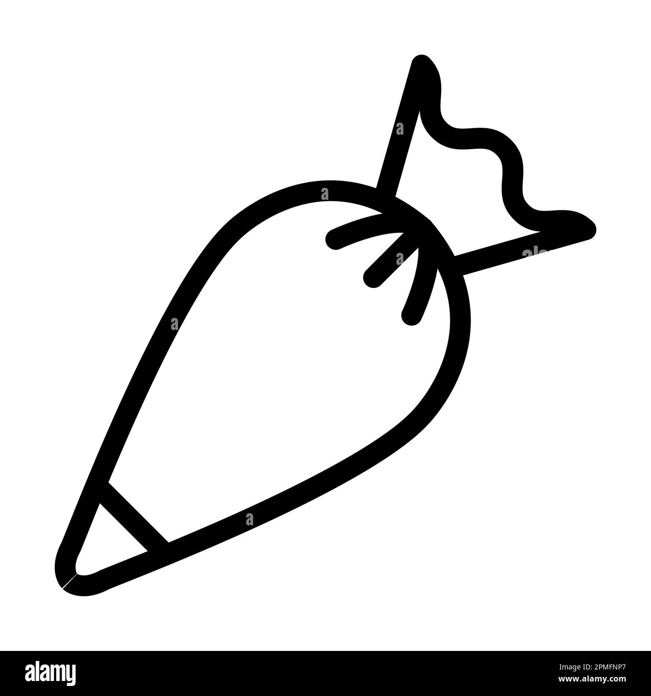 Icône en forme de ligne épaisse vectorielle pour sac à pâtisserie à usage personnel et commercial. Banque D'Images