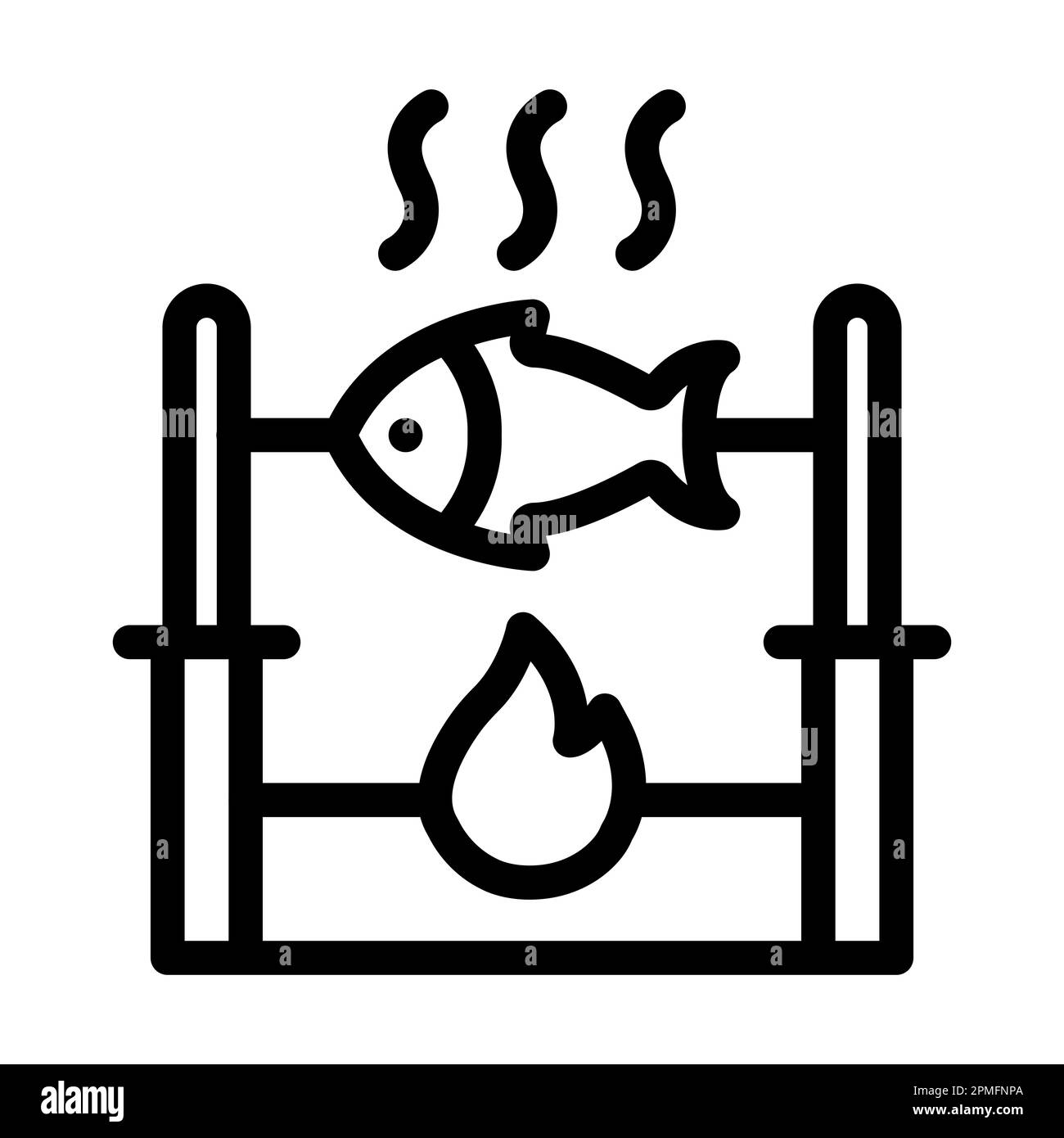 Icône FISH Cooking Vector Thick Line pour usage personnel et commercial. Banque D'Images