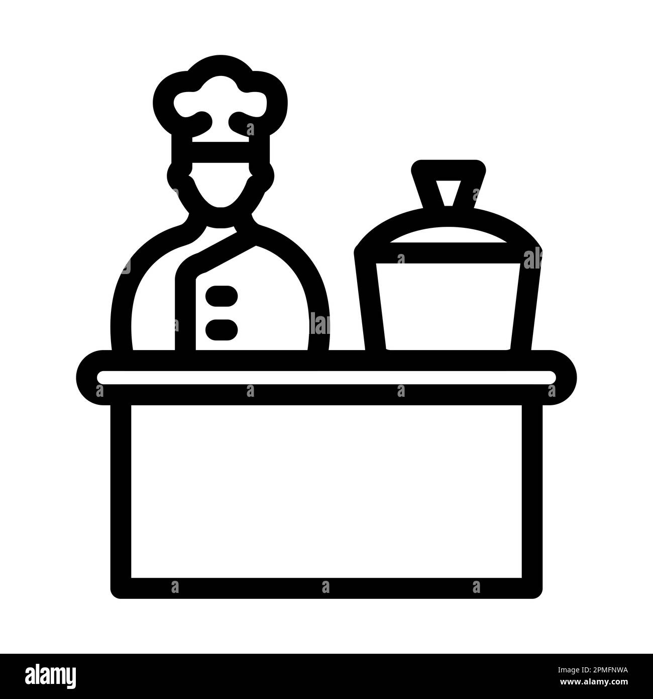 Cuisson Afficher l'icône Vector Thick Line pour un usage personnel et commercial. Banque D'Images