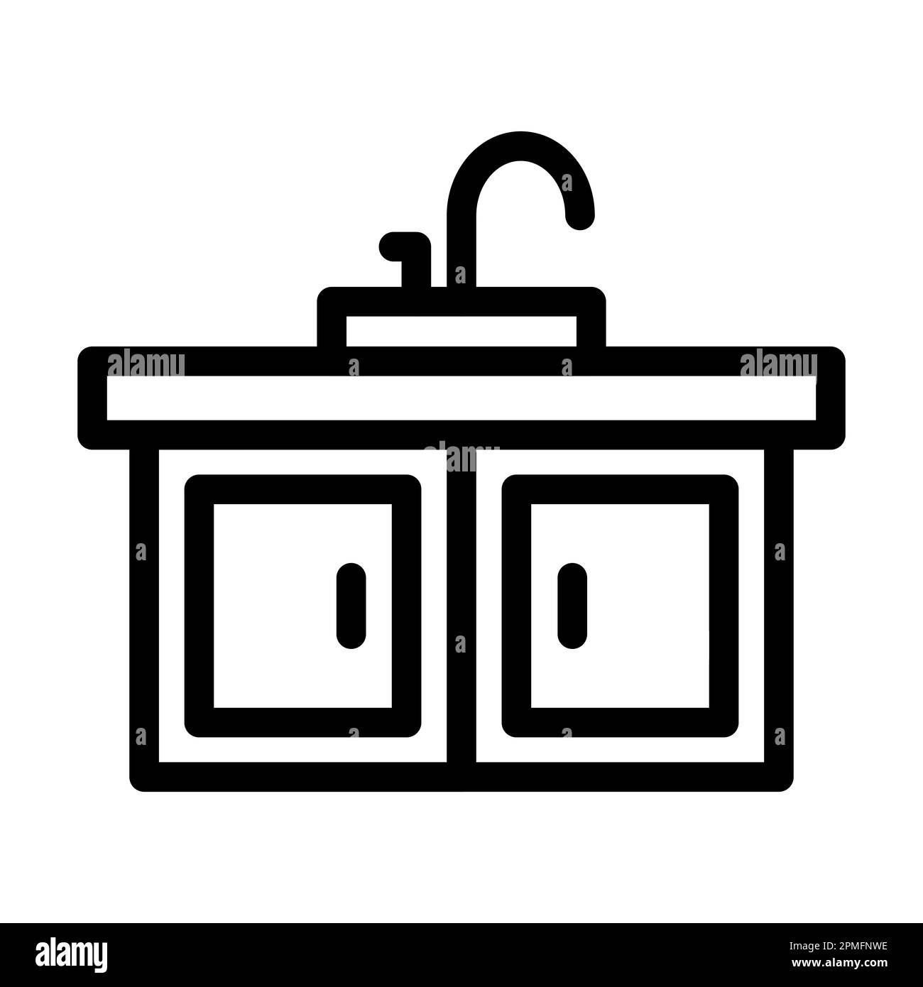 Icône de ligne épaisse de vecteur de puits pour une utilisation personnelle et commerciale. Banque D'Images
