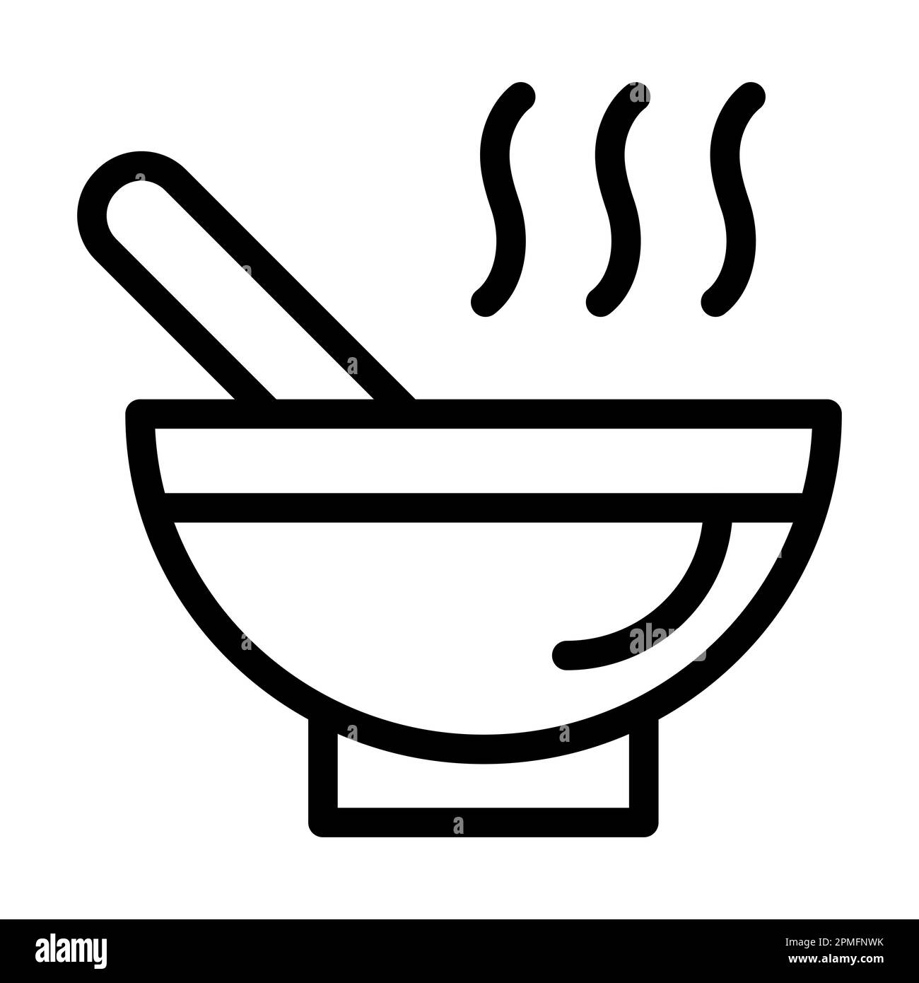 Icône de ligne épaisse pour le vecteur de soupe pour usage personnel et commercial. Banque D'Images