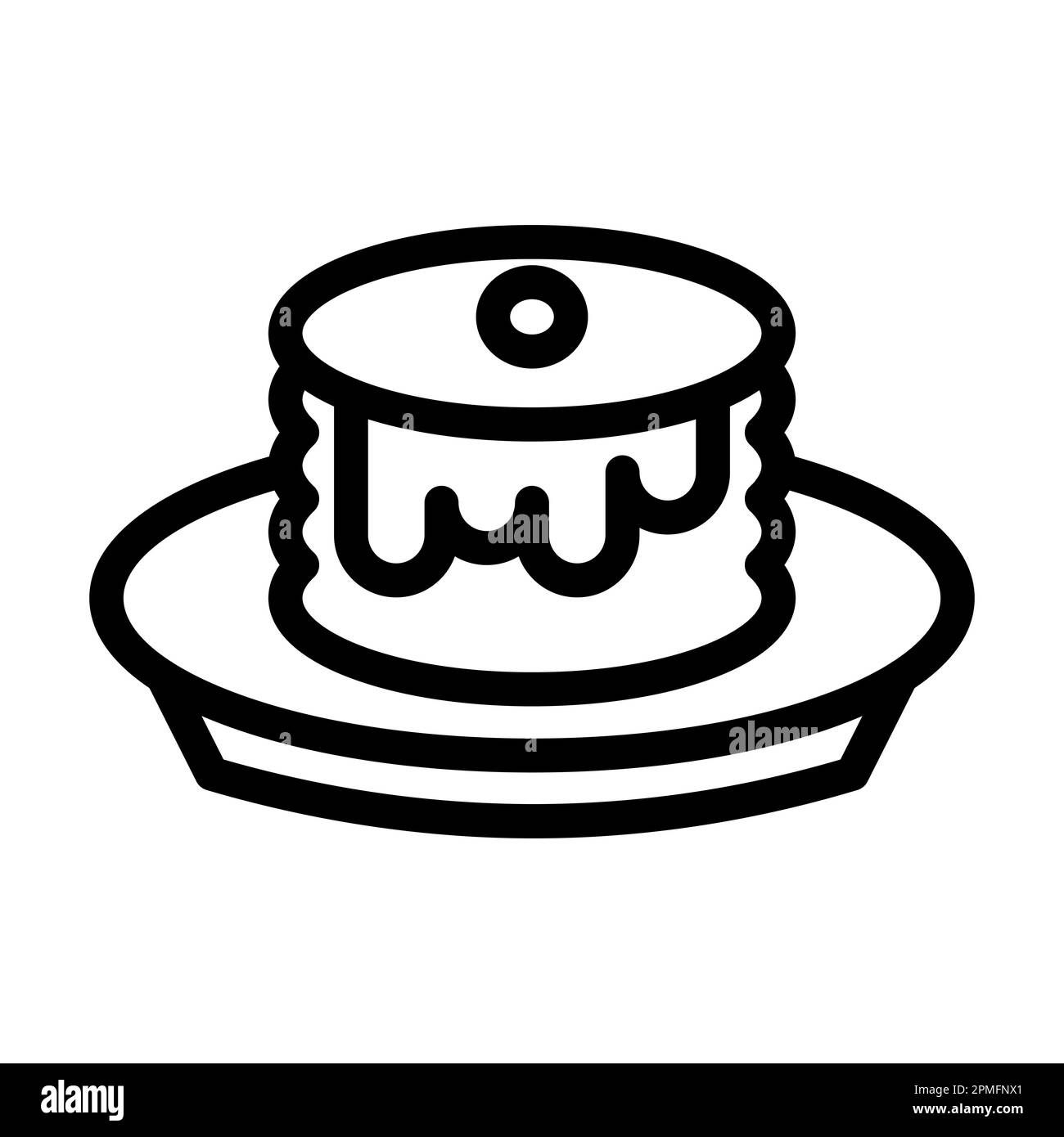 Icône de ligne épaisse vectorielle pancake pour une utilisation personnelle et commerciale. Banque D'Images