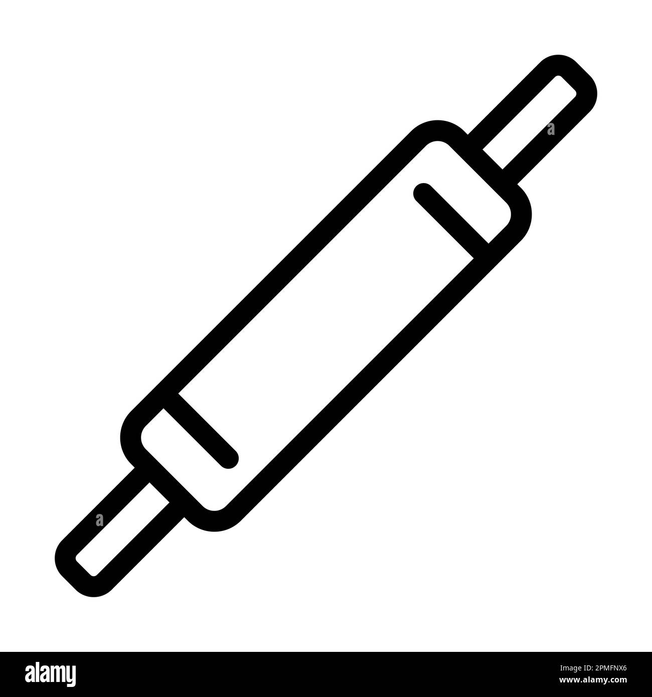 Icône en forme de trait épais Vector Rolling Pins pour usage personnel et commercial. Banque D'Images