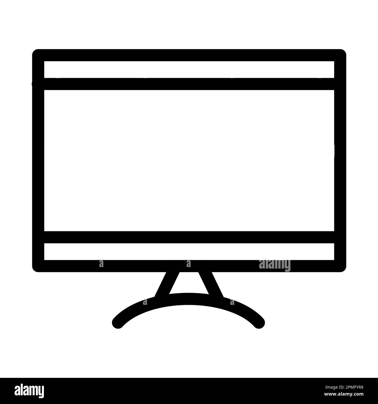 Icône Smart TV Vector Thick Line pour une utilisation personnelle et commerciale. Banque D'Images
