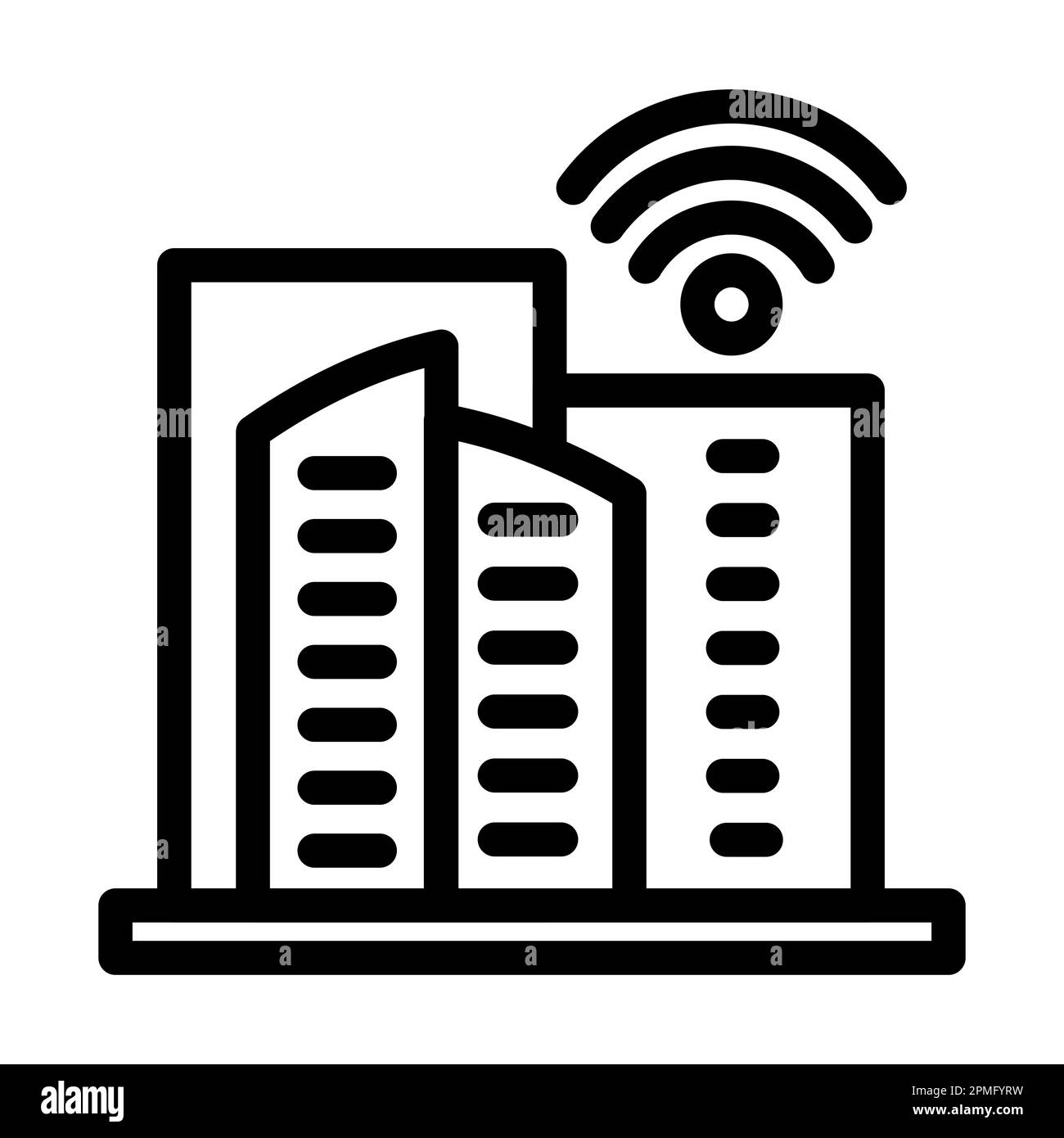 Icône Smart City Vector Thick Line pour une utilisation personnelle et commerciale. Banque D'Images