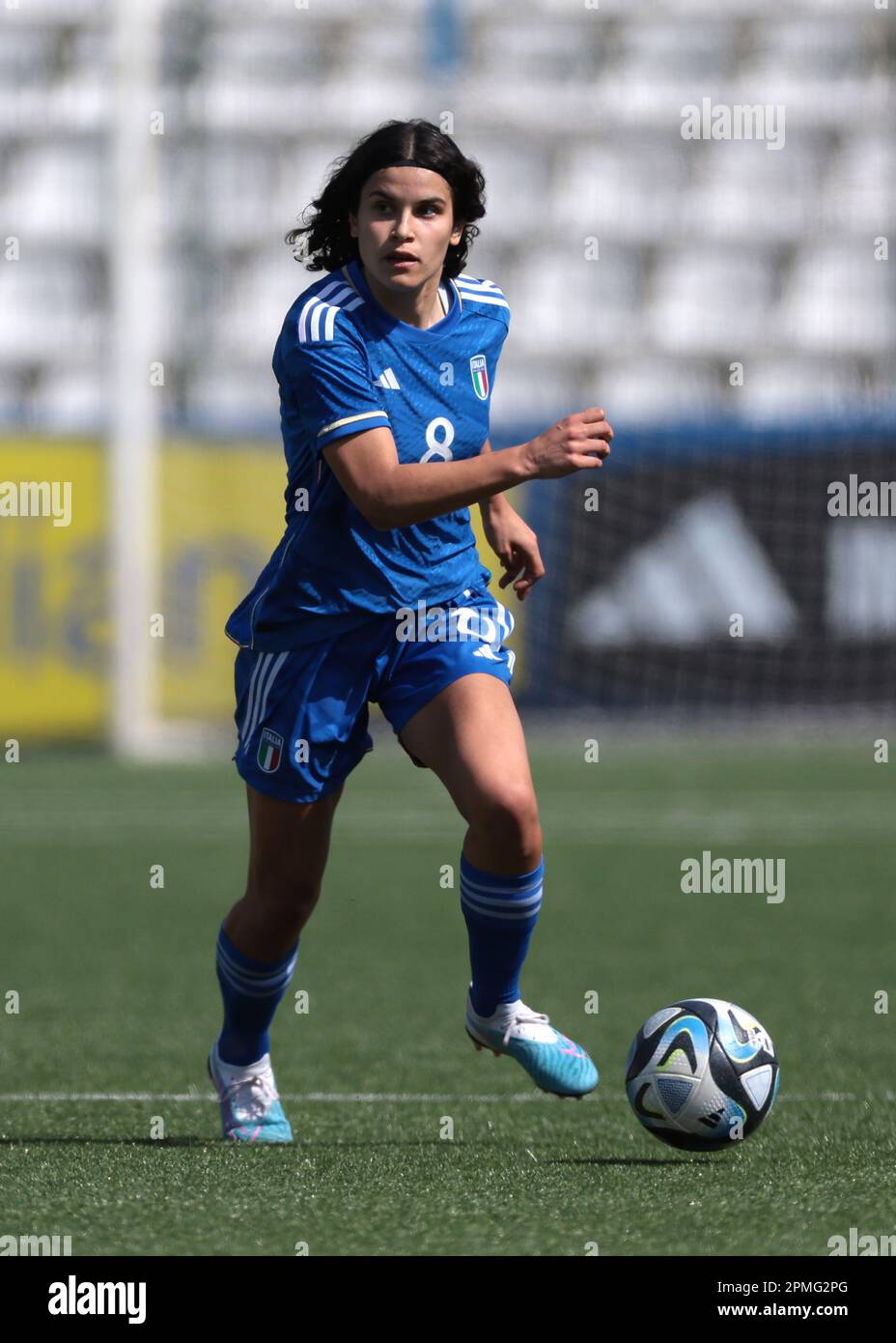 Vercelli, Italie, 11th avril 2023. EVA Schatzer, d'Italie, lors du championnat UEFA U19 au Stadio Silvio Piola, Vercelli. Le crédit photo devrait se lire: Jonathan Moscrop / Sportimage Banque D'Images