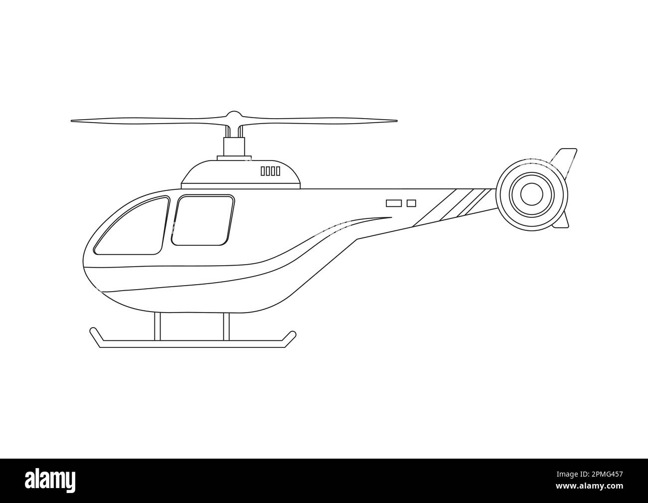 Page de coloriage de l'hélicoptère dans un vecteur de style plat Illustration de Vecteur Page de coloriage de l'hélicoptère dans un vecteur de style plat Illustration de Vecteur