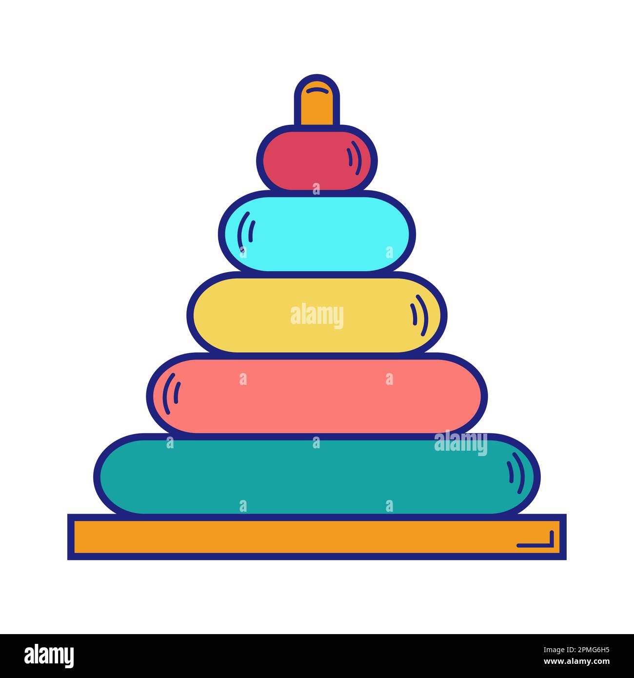 Pyramide Toy Icon Flat Design Vector Illustration de Vecteur