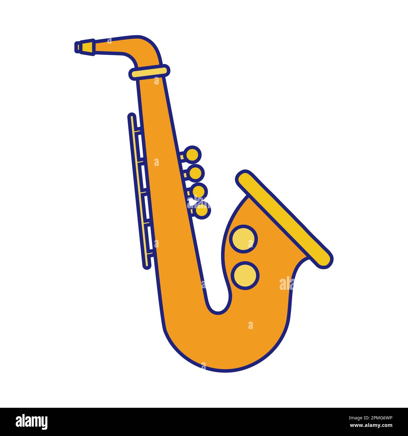 Saxophone Icon Flat Design Vector Illustration de Vecteur