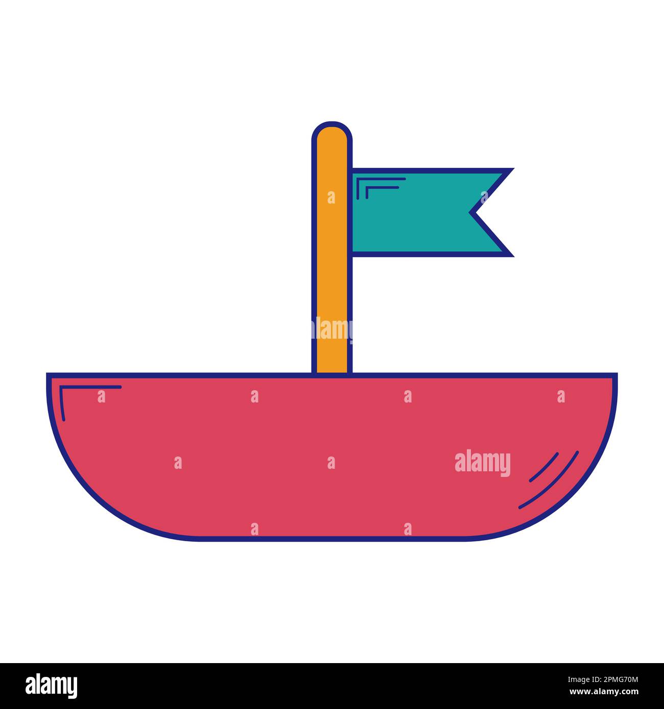 Jouet bateau icône Flat Design Vector Illustration de Vecteur