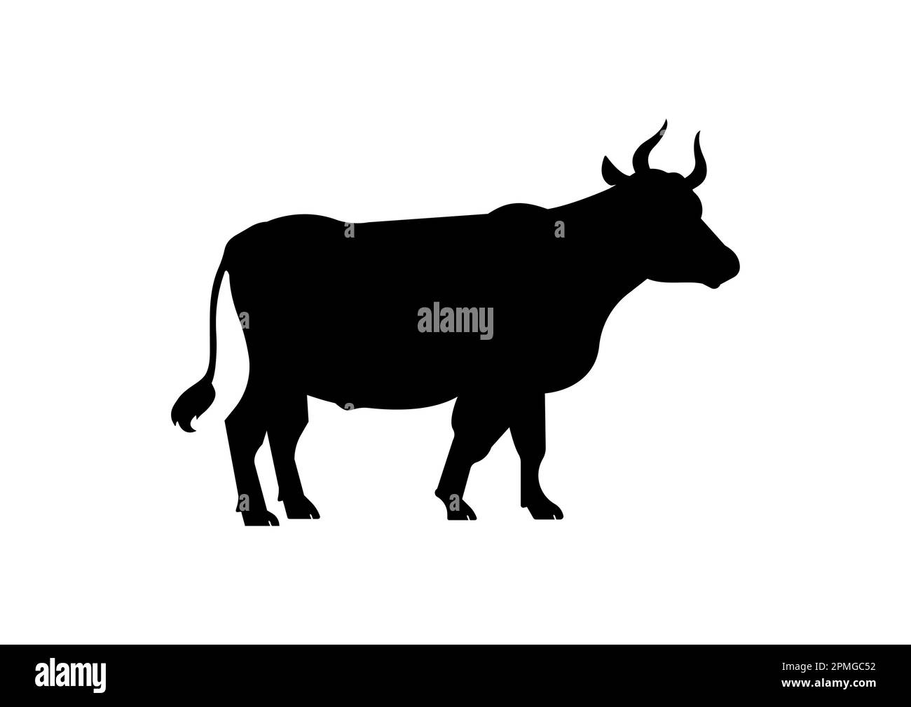 Vecteur Silhouette Bull isolé sur fond blanc Illustration de Vecteur