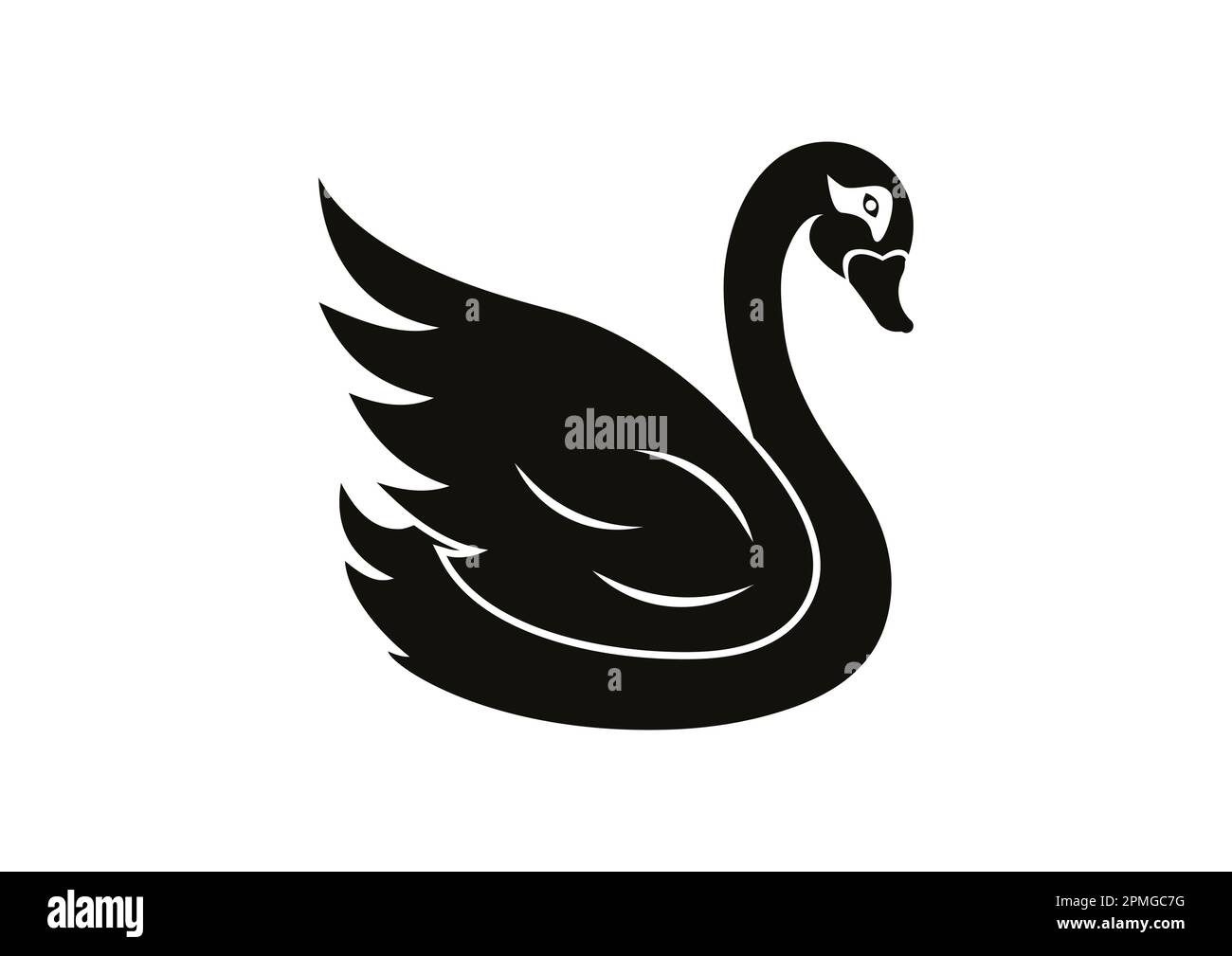 Black Swan Clipart Vector Flat Design isolé sur fond blanc. Icône Black Swan Illustration de Vecteur