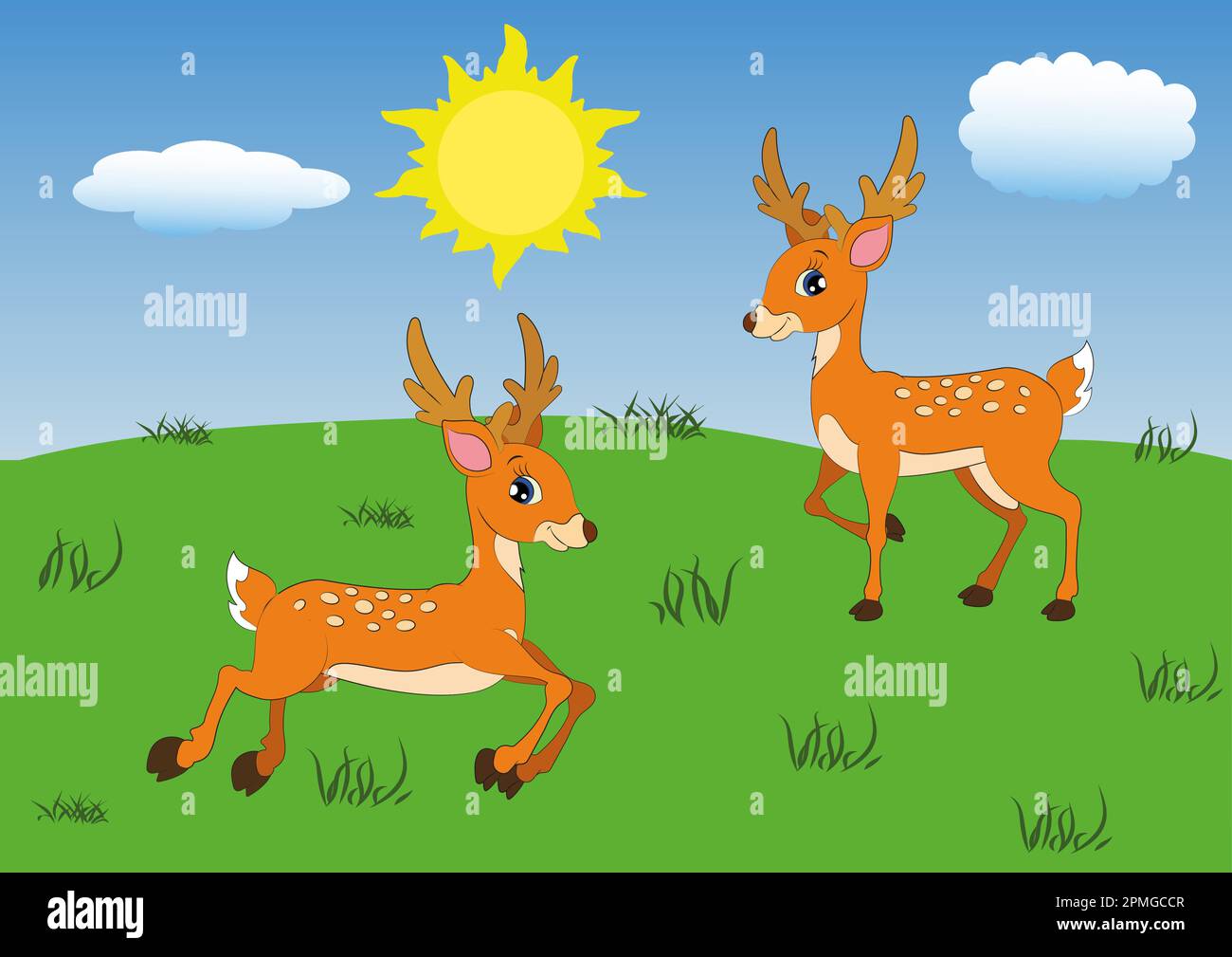 Dessin de cerf dans différentes positions. Illustration vectorielle de Deer Illustration de Vecteur