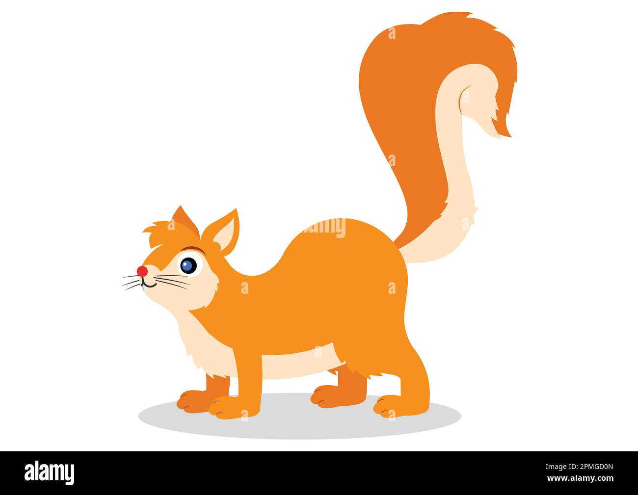 Écureuil de dessin animé sur fond blanc Illustration de Vecteur