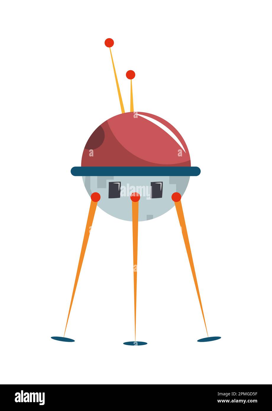 Illustration vectorielle de vaisseau spatial robot de dessin animé Illustration de Vecteur