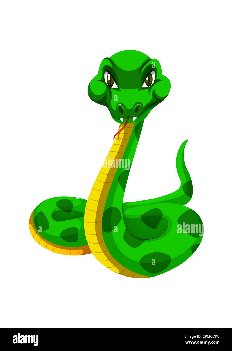 Serpent vert sur fond blanc. Serpent vectoriel Illustration de Vecteur