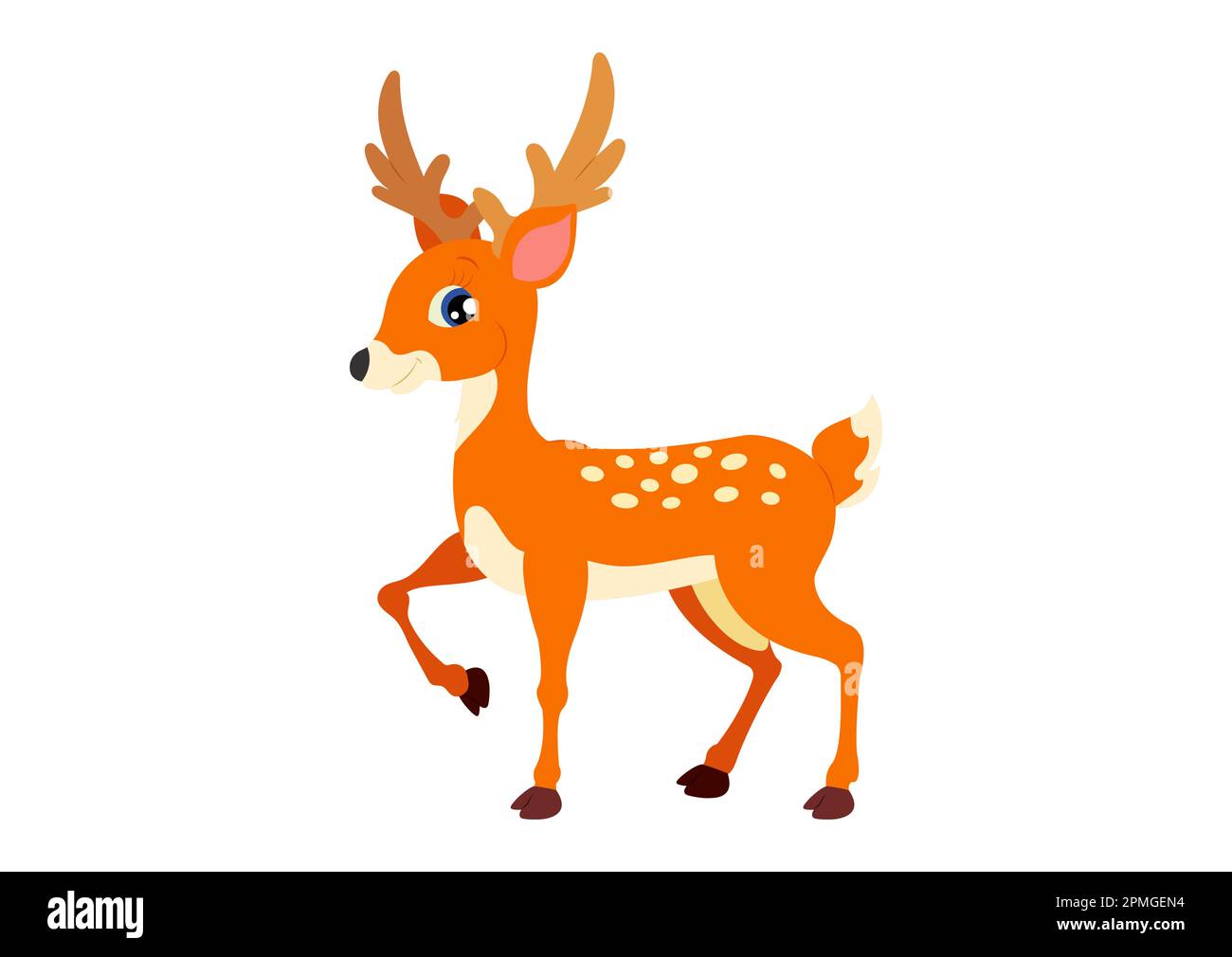 Joli cerf de crachoir. Illustration vectorielle de Deer isolé sur fond blanc Illustration de Vecteur