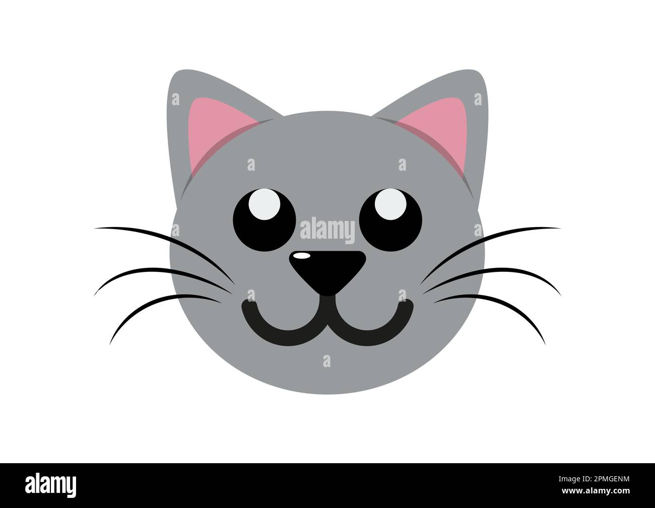 Icône tête Cat. Clipart de tête de chaton isolé sur fond blanc Illustration de Vecteur