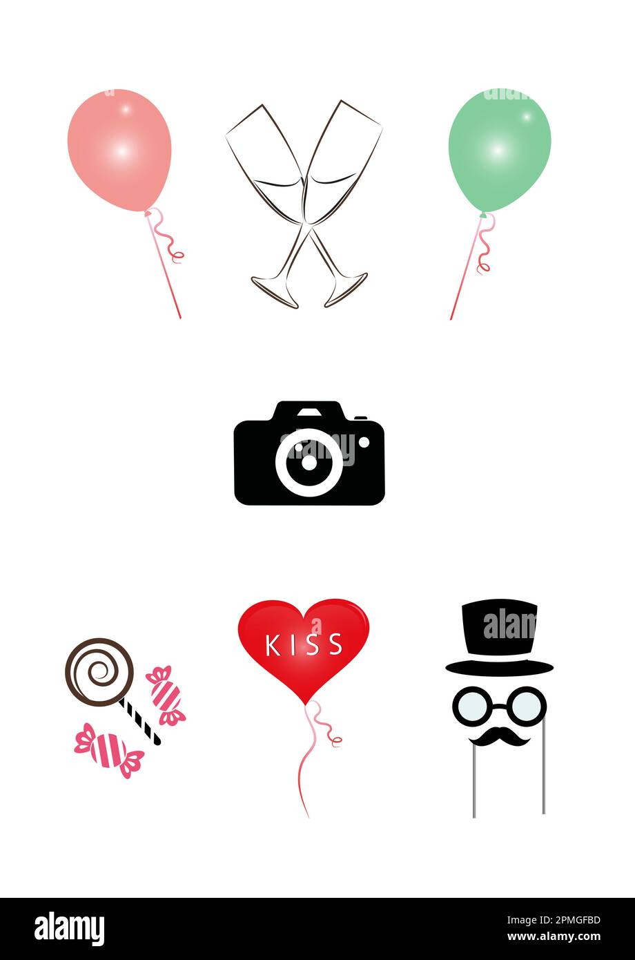 Collection d'objets d'événement Illustration de Vecteur