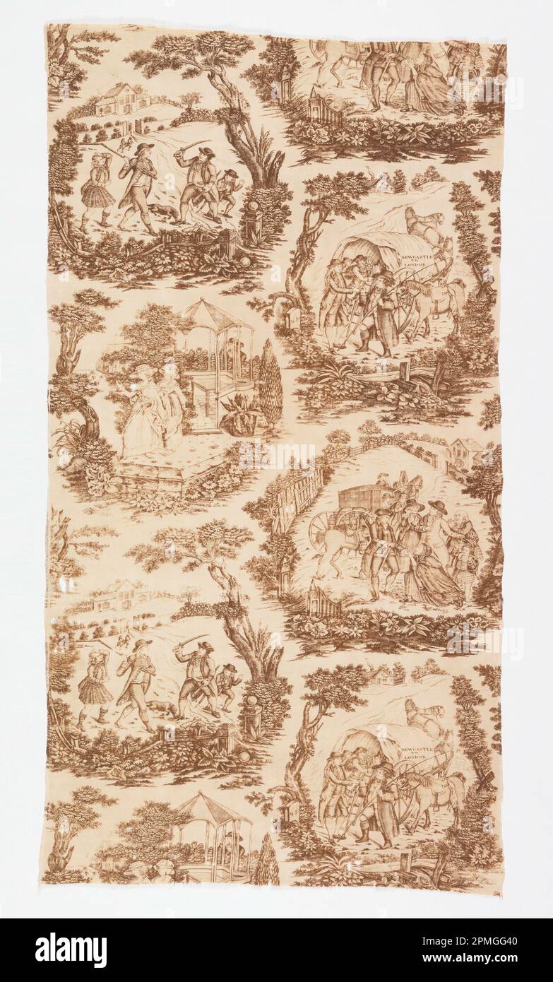 Textile (Angleterre) ; toile de lin, trame de coton ; Warp x trame : 135,3 x 73 cm (53 1/4 x 28 3/4 po) Répéter H : 77,5 cm (30 1/2 po) Banque D'Images