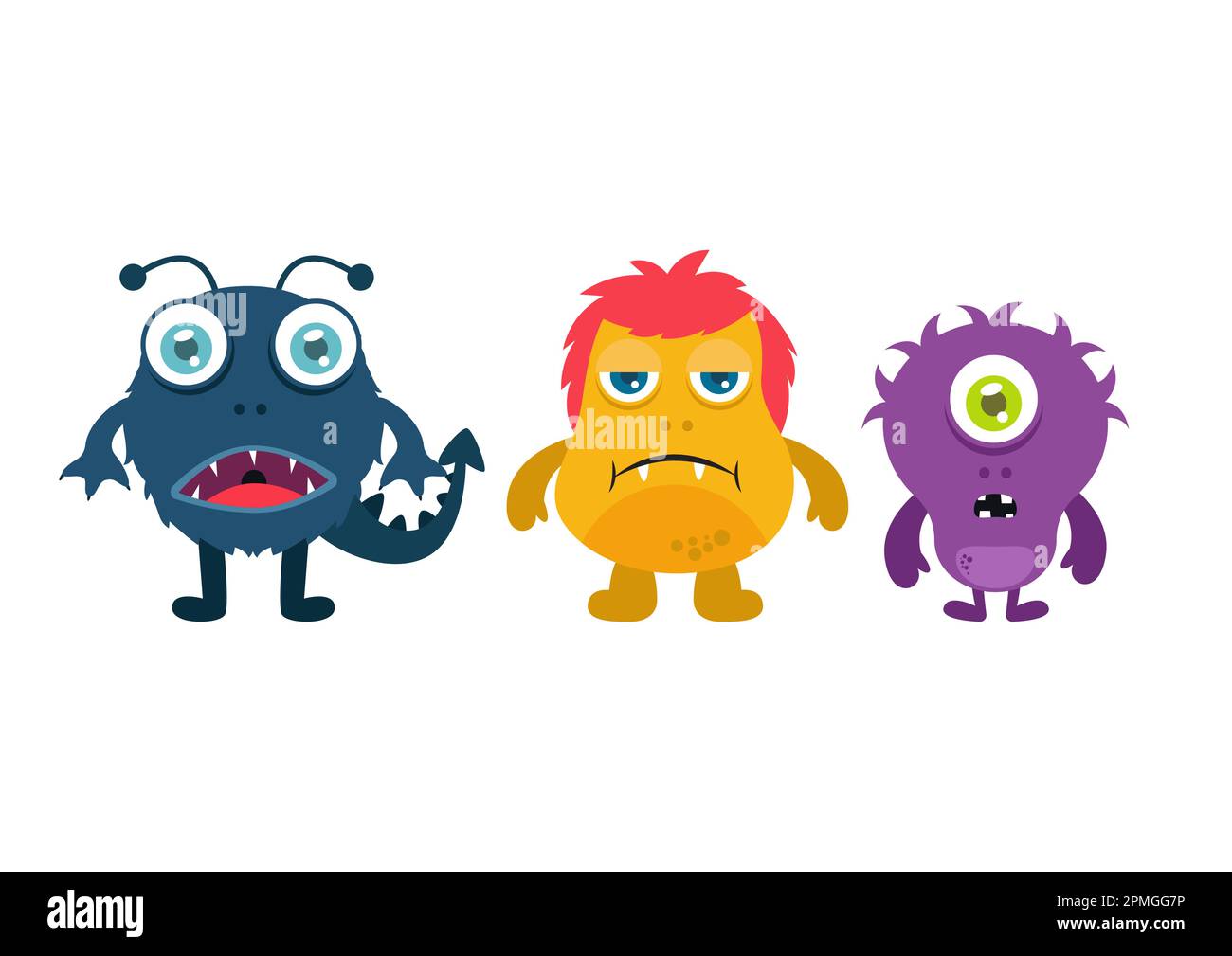 Personnages d'Halloween isolés sur fond blanc. Illustration vectorielle de personnages monstres Illustration de Vecteur