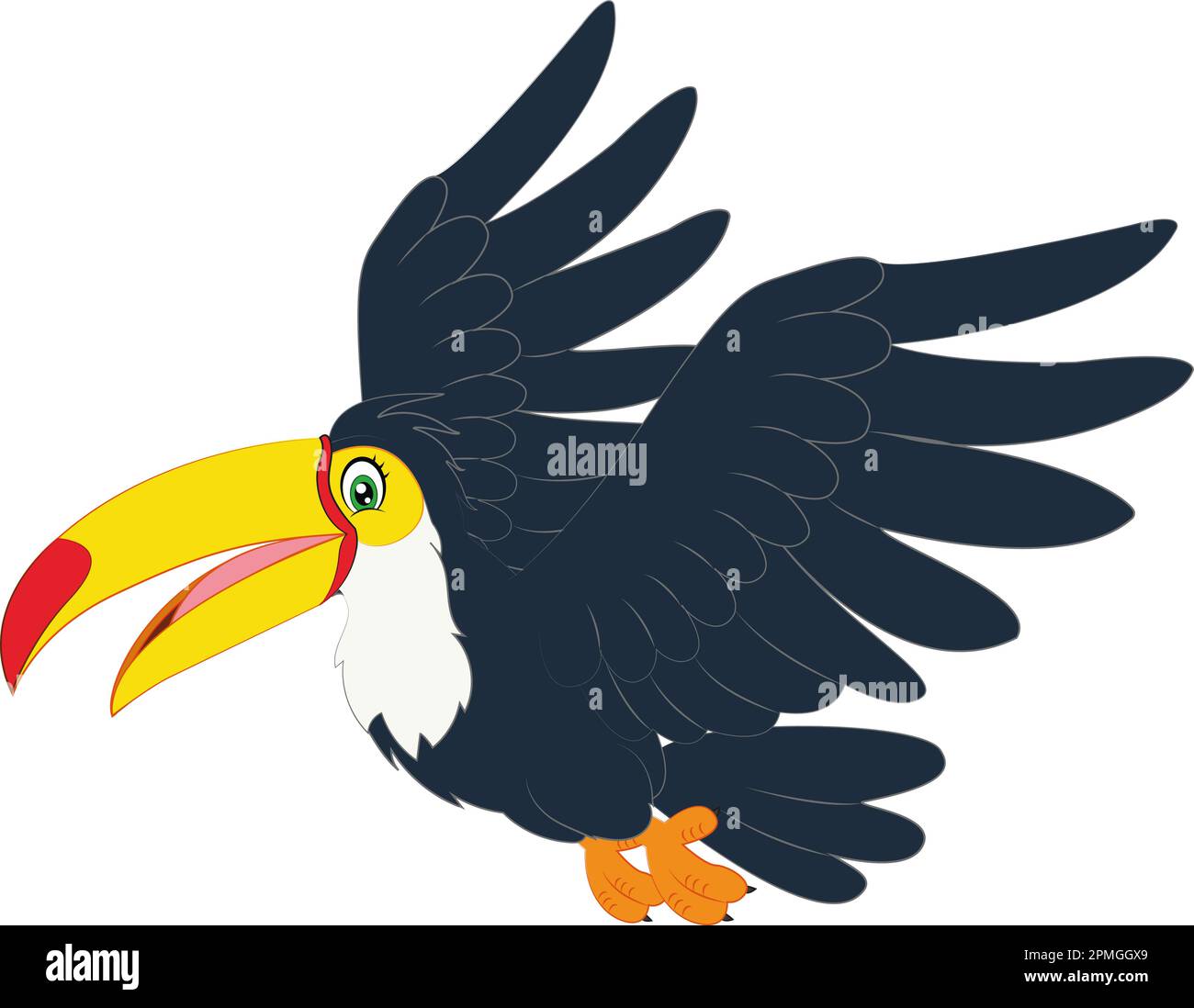 Dessin animé d'oiseau Hornbill Illustration de Vecteur