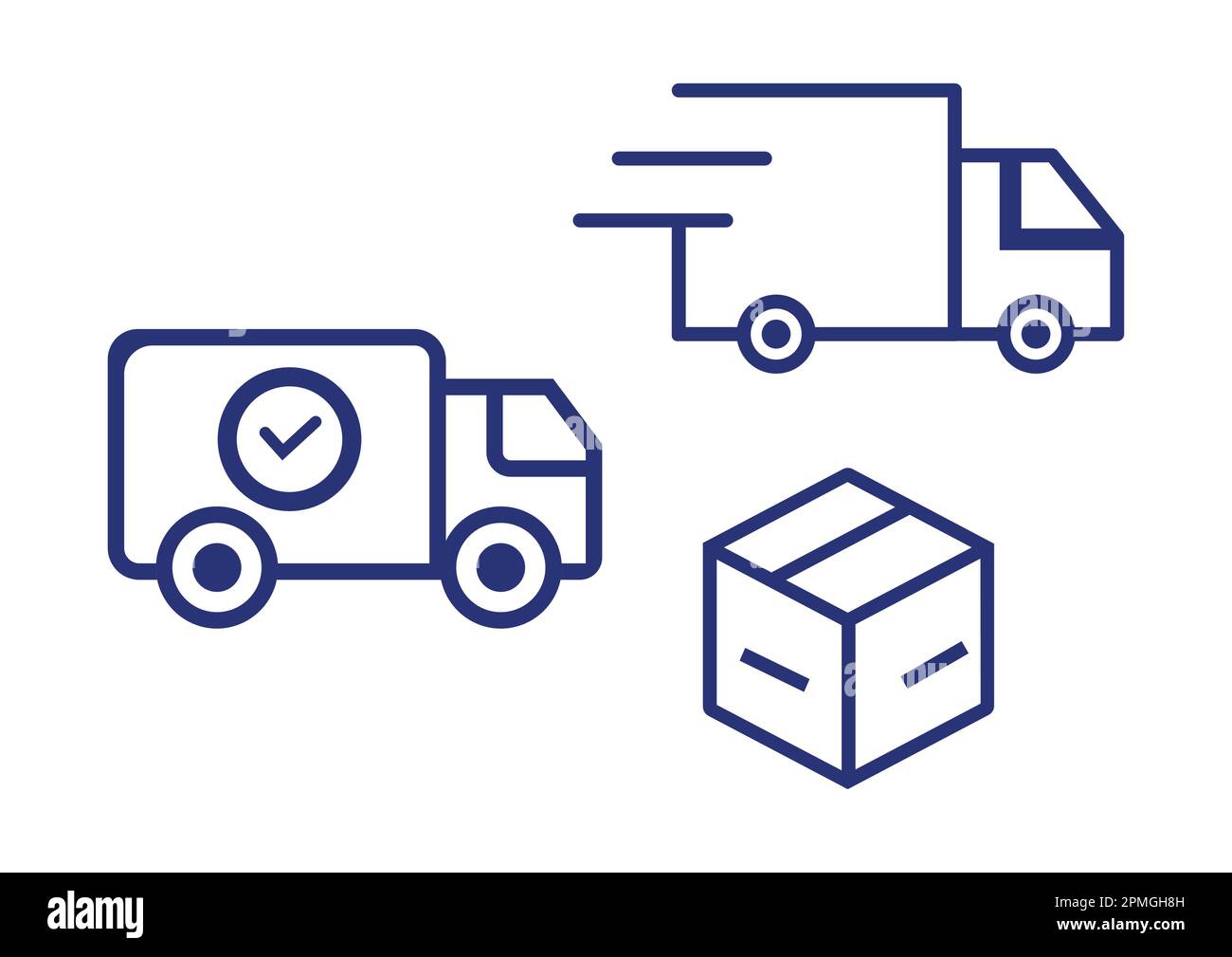 Icônes logistiques en mode plat Illustration de Vecteur
