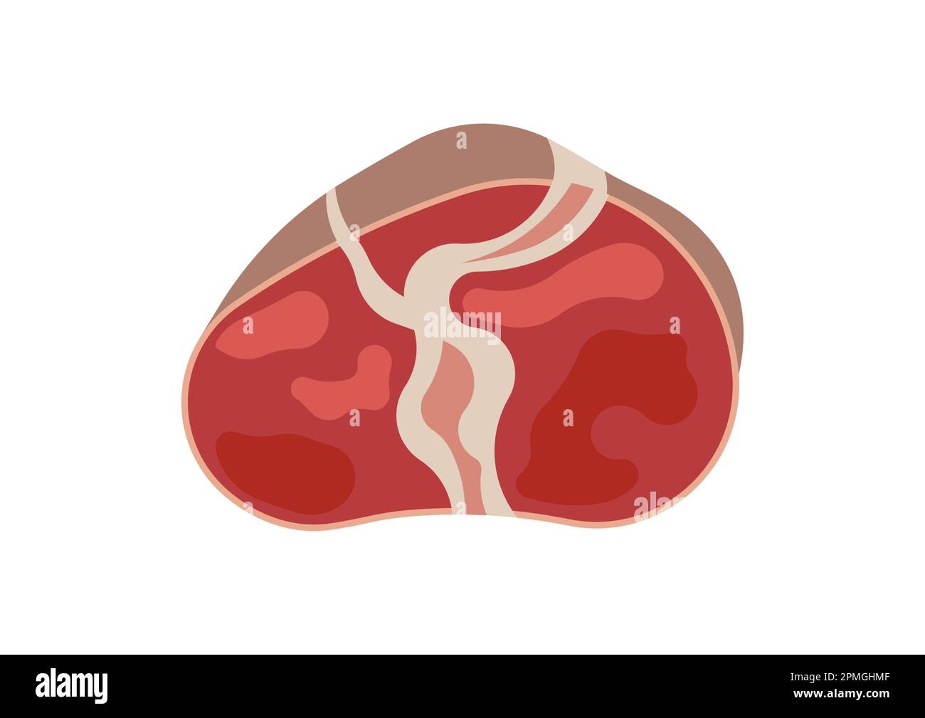 Steak de viande isolé sur fond blanc Illustration de Vecteur