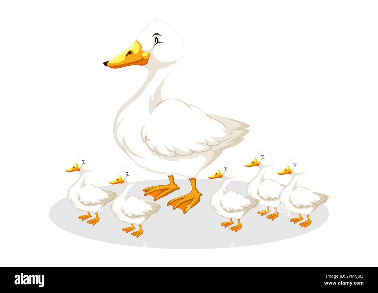 Canard de mère et canetons. Illustration vectorielle de dessin animé ...