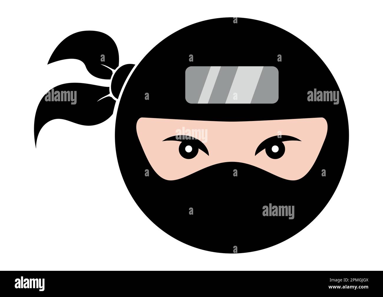 Logo Ninja. Logo Ninja face. Modèle de logo Illustration de Vecteur