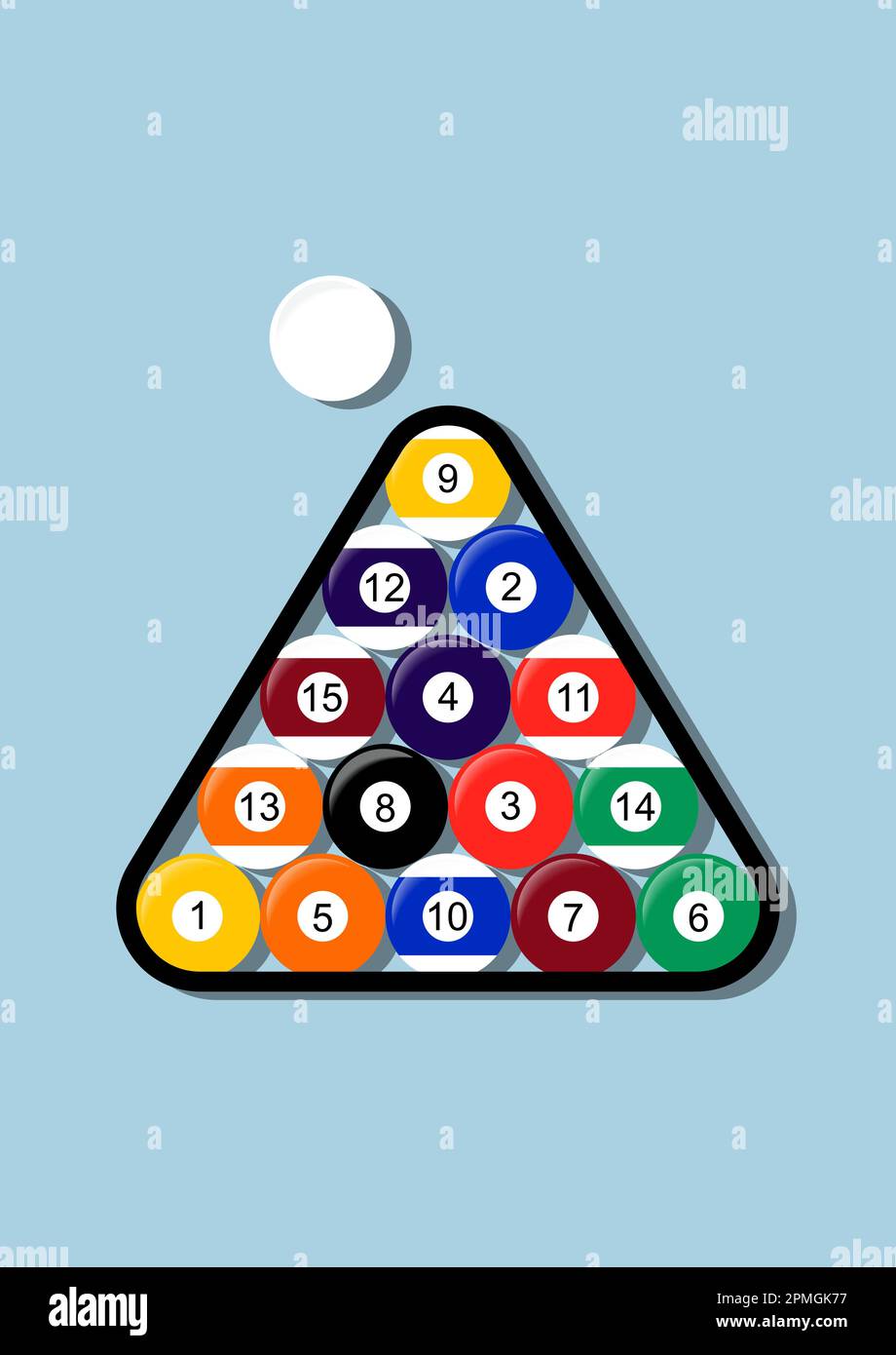 Balles de billard Clipart Illustration de style plat Illustration de Vecteur