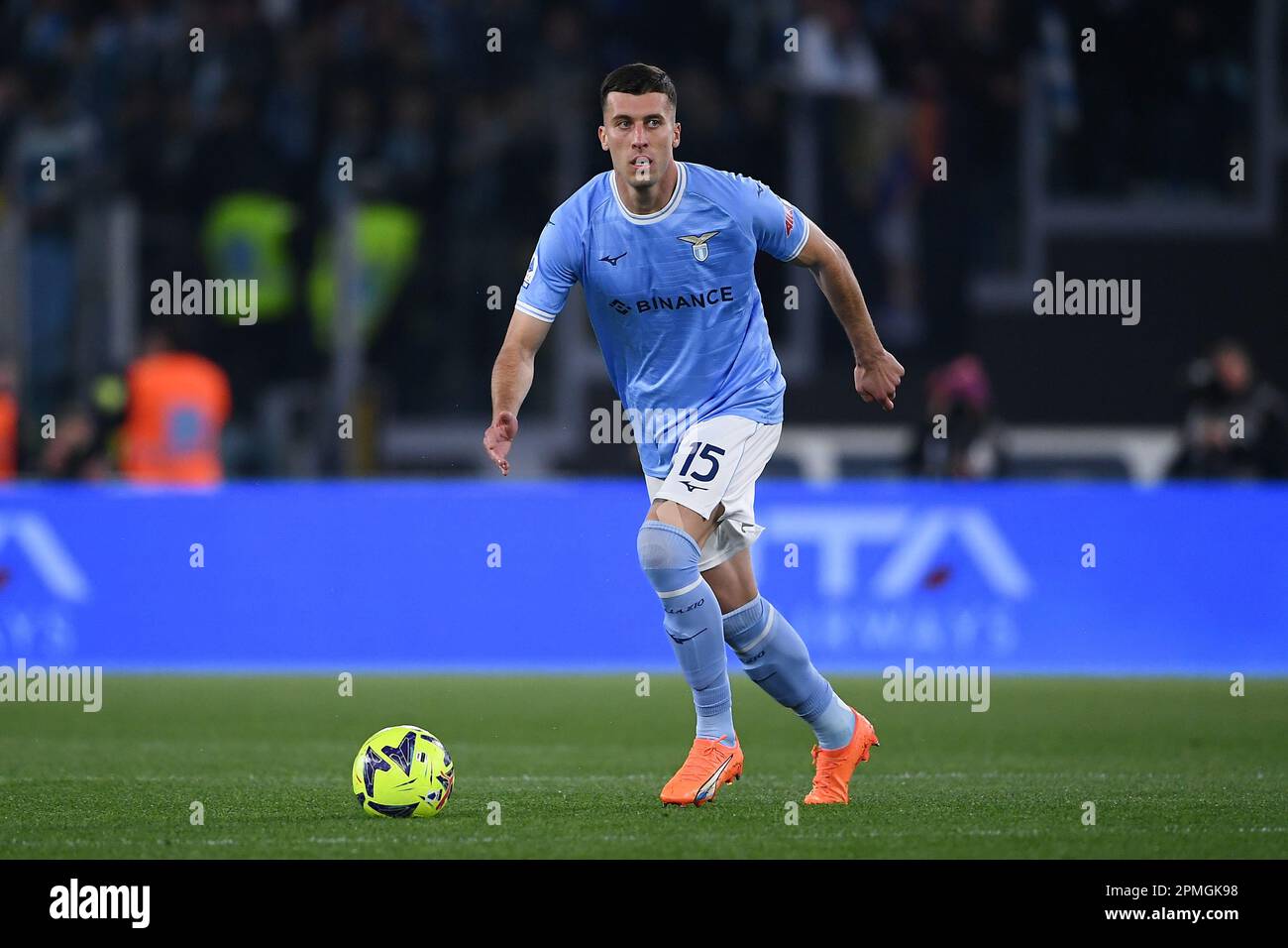 Nicolo' Casale de SS Lazio en action pendant la série Un match entre SS Lazio et Juventus FC au Stadio Olimpico, Rome, Italie sur 08 avril 2023. Tél Banque D'Images