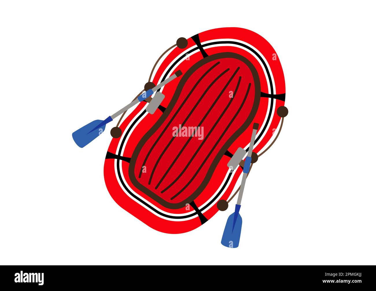 Motif bateau gonflable rouge vectoriel plat sur fond blanc Illustration de Vecteur