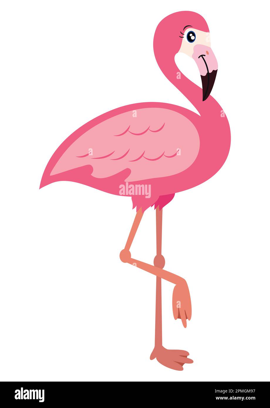 Illustration vectorielle rose flamants isolée sur fond blanc. Flamingo Clipart Illustration de Vecteur