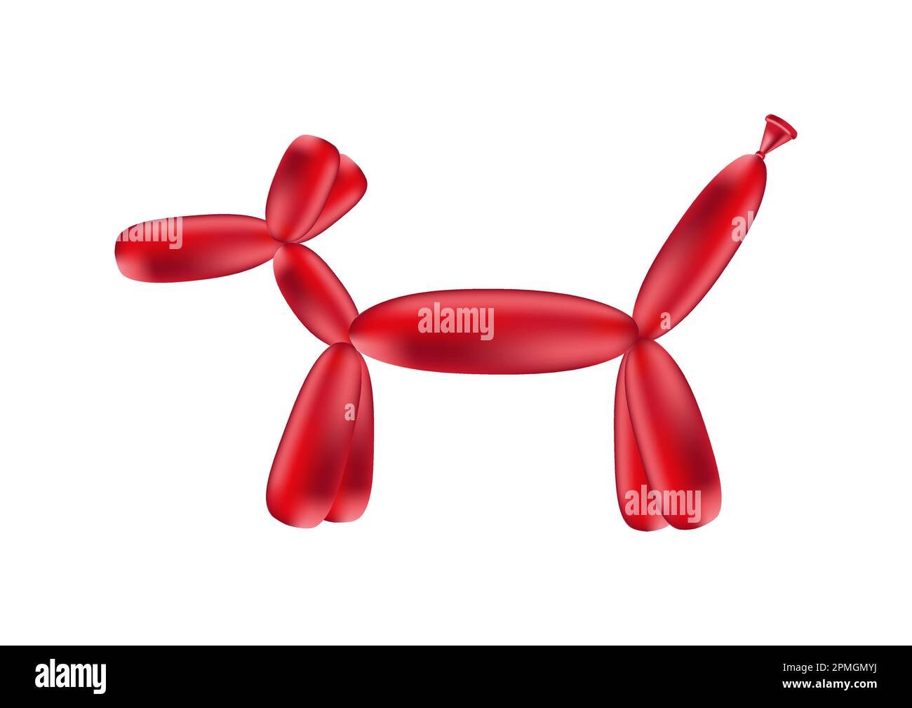 Bulle longue rouge dans le vecteur de forme de chien Illustration de Vecteur