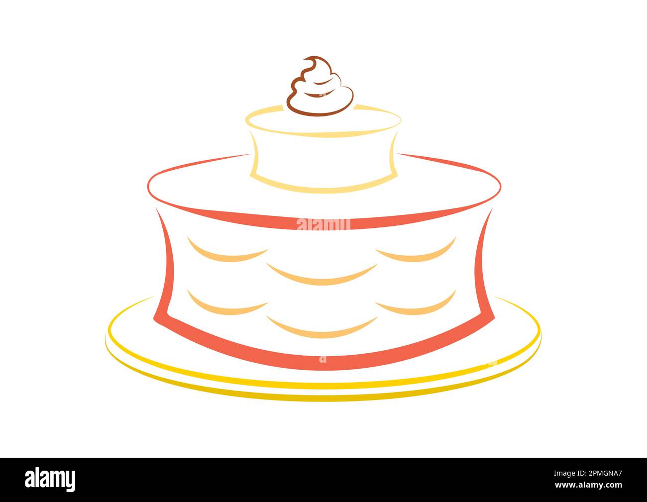 Gâteau doux de style plat isolé sur fond blanc illustration vectorielle du logo gâteau doux Illustration de Vecteur