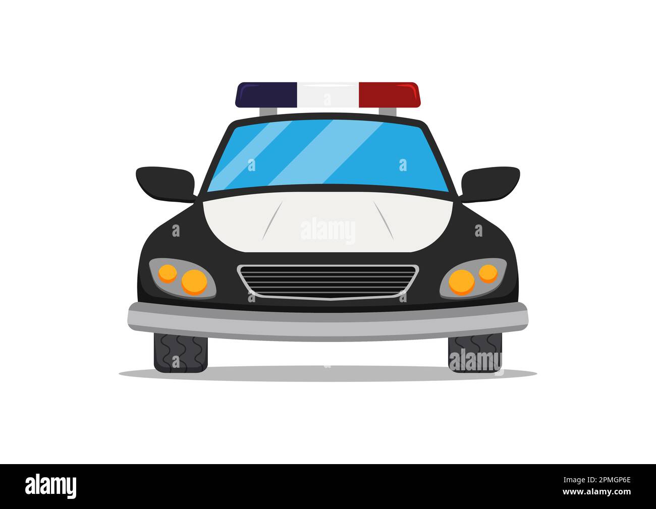 Voiture de police Clipart Flat Design sur fond blanc Vector Illustration de Vecteur