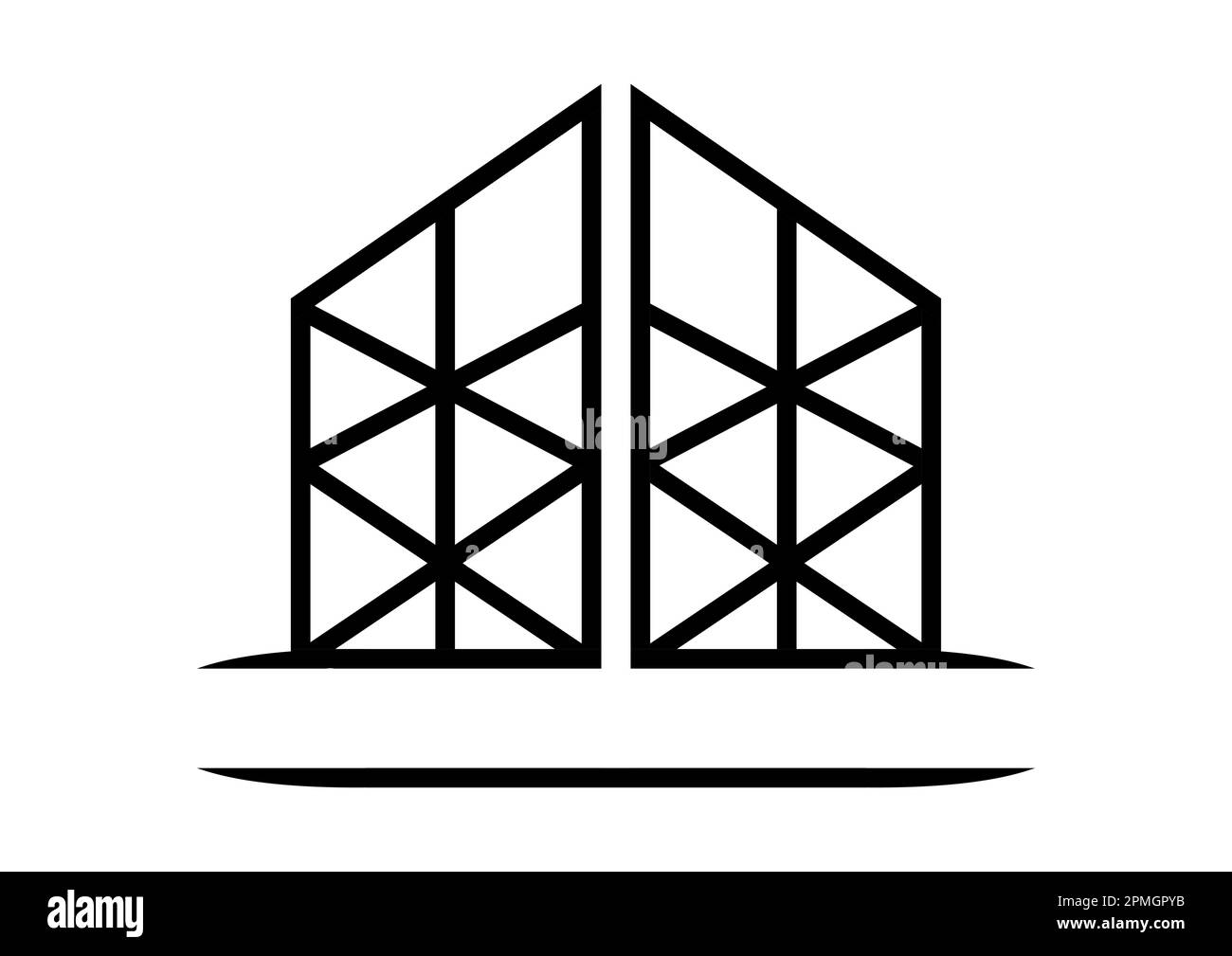 Modèle vectoriel de conception avec logo noir pour construction en acier Illustration de Vecteur