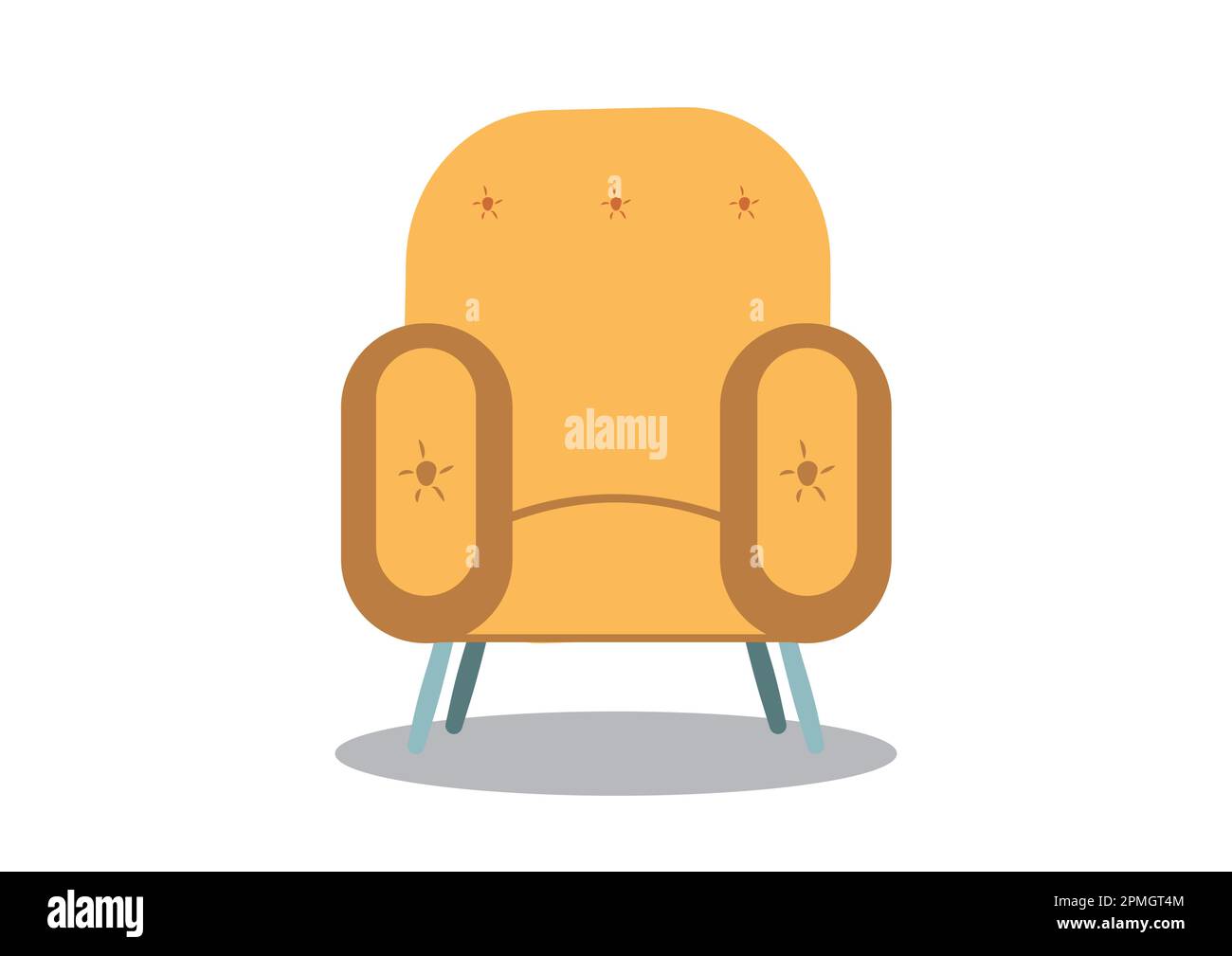 Fauteuil jaune avec illustration vectorielle de style rétro Illustration de Vecteur